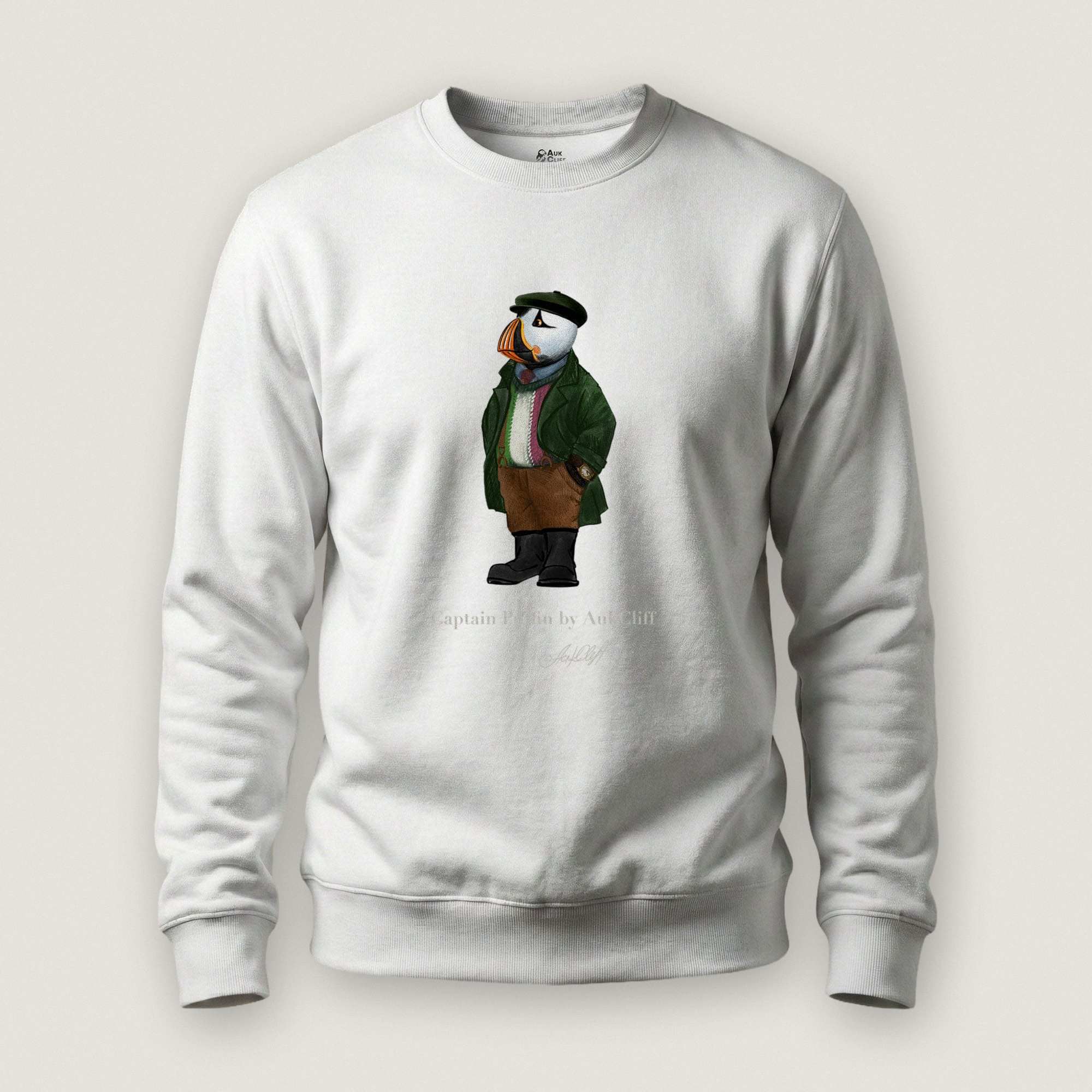 AukCliff® Captain Puffin Sweatshirt White / S Captain Puffin™ Republic of Newfoundland Sweatshirt