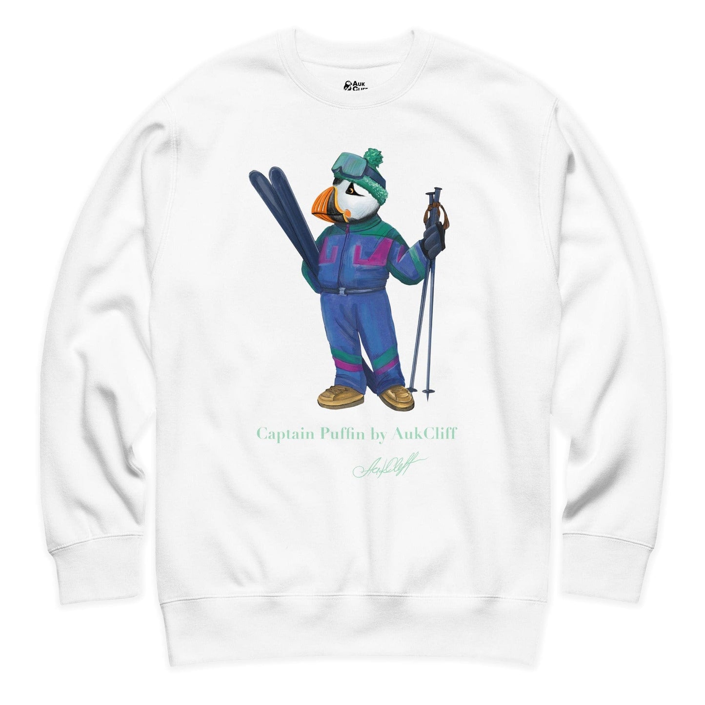 AukCliff Captain Puffin Sweatshirt White / S Captain Puffin™ Retro Ski Sweatshirt