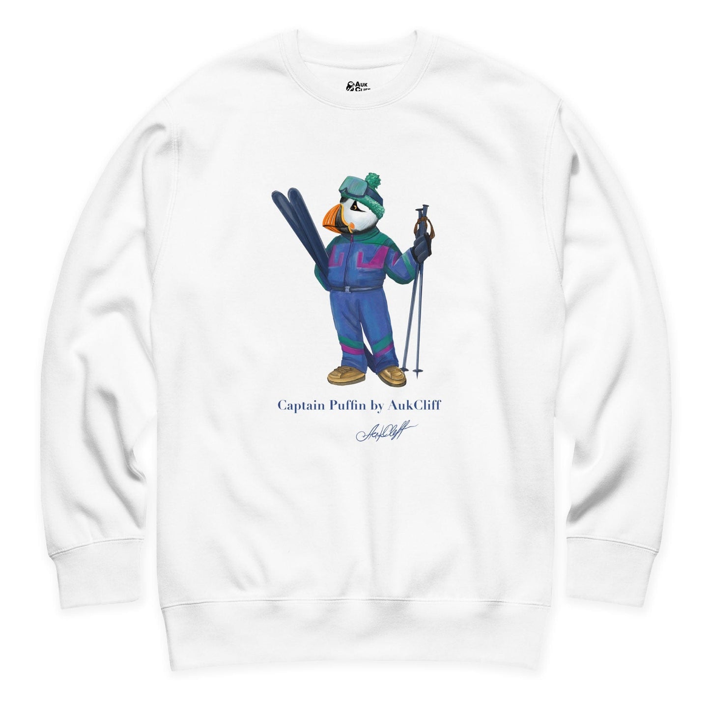 AukCliff Captain Puffin Sweatshirt White / S Captain Puffin™ Retro Ski Sweatshirt