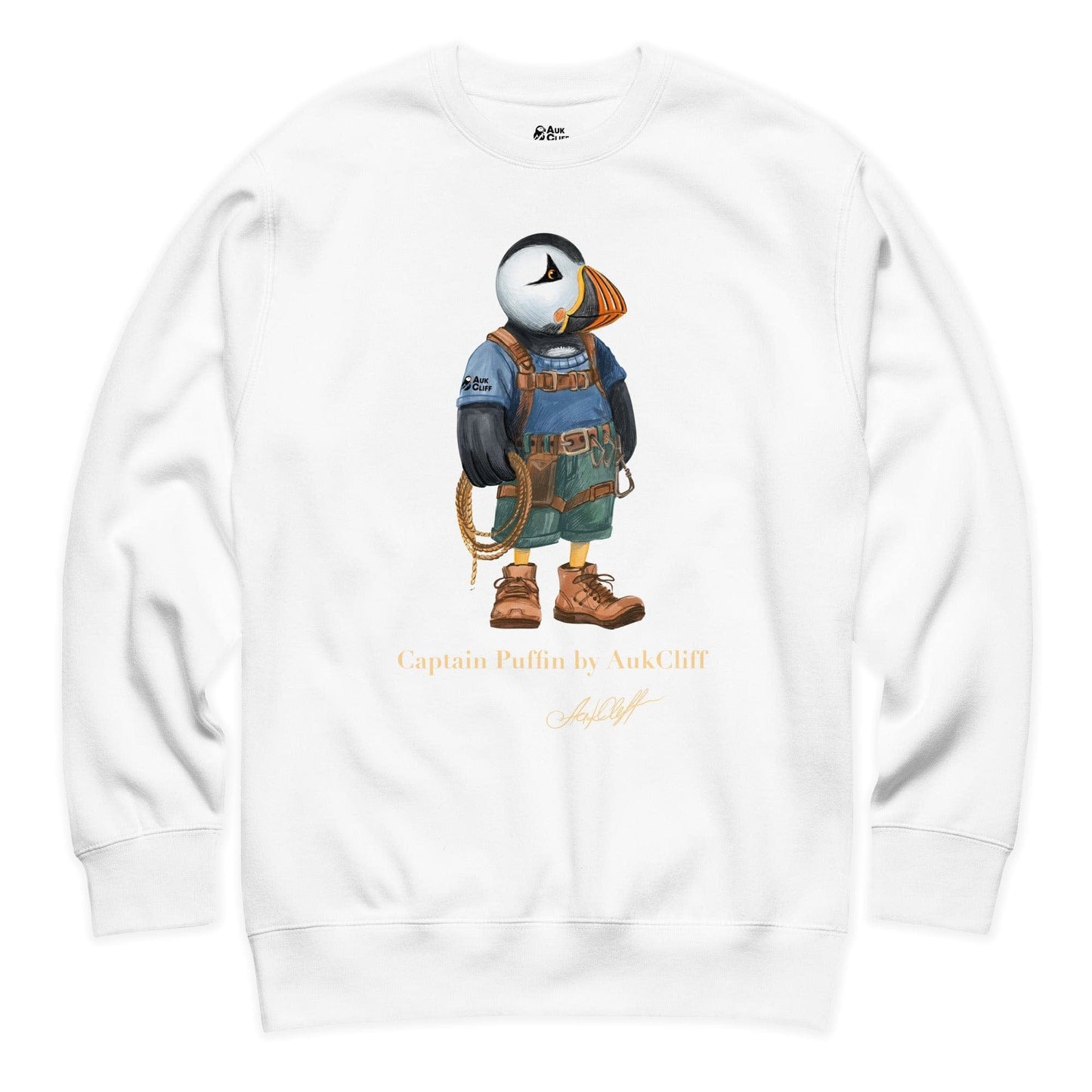 AukCliff Captain Puffin Sweatshirt White / S Captain Puffin™ Rock Climber Sweatshirt