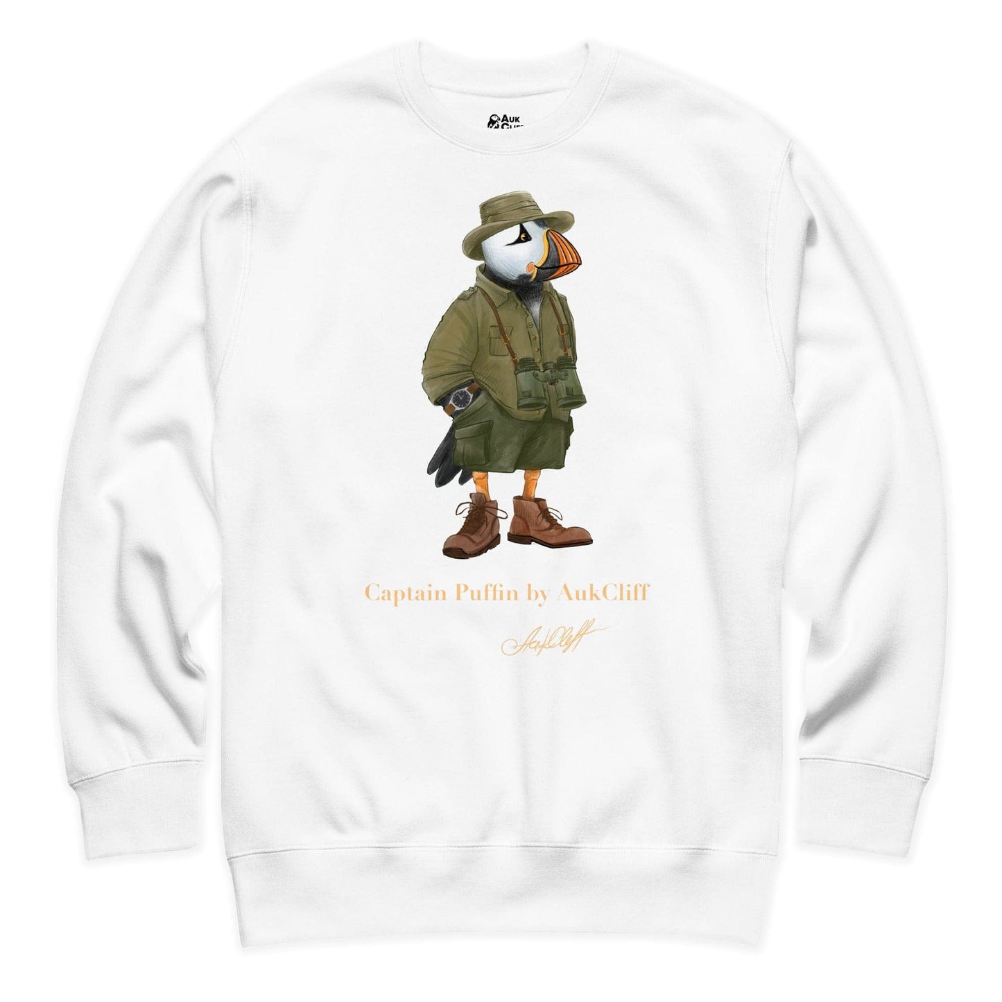 AukCliff Captain Puffin Sweatshirt White / S Captain Puffin™ Safari Explorer Sweatshirt