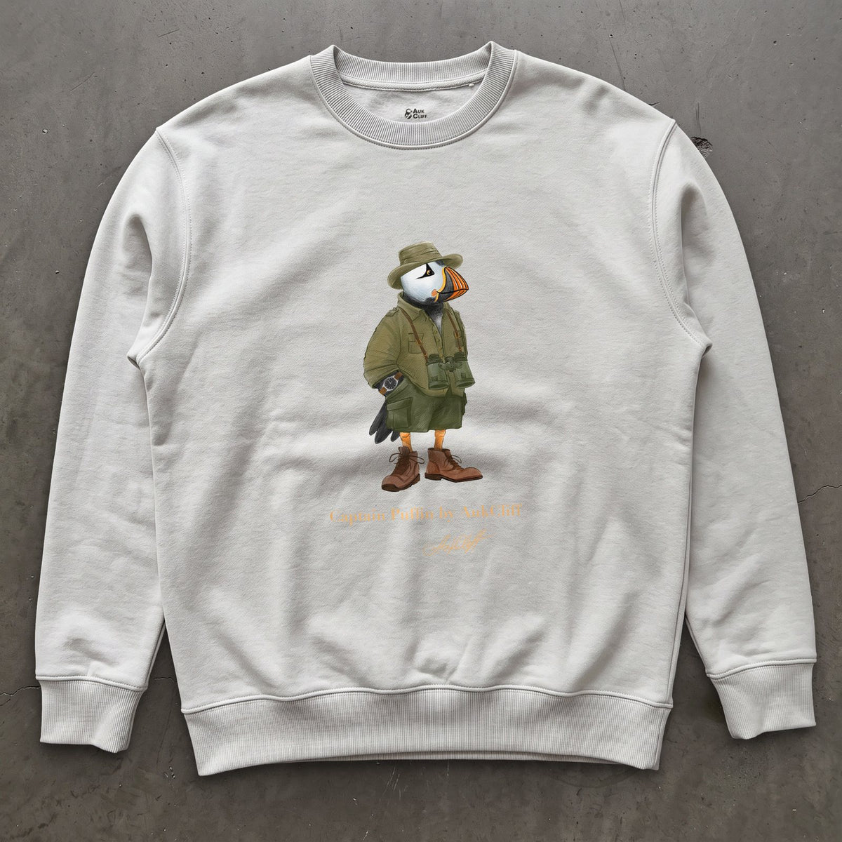 AukCliff Captain Puffin Sweatshirt White / S Captain Puffin™ Safari Explorer Sweatshirt