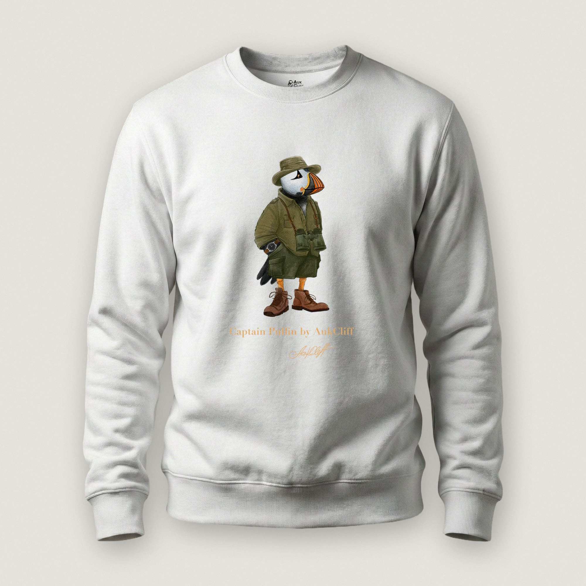 AukCliff Captain Puffin Sweatshirt White / S Captain Puffin™ Safari Explorer Sweatshirt