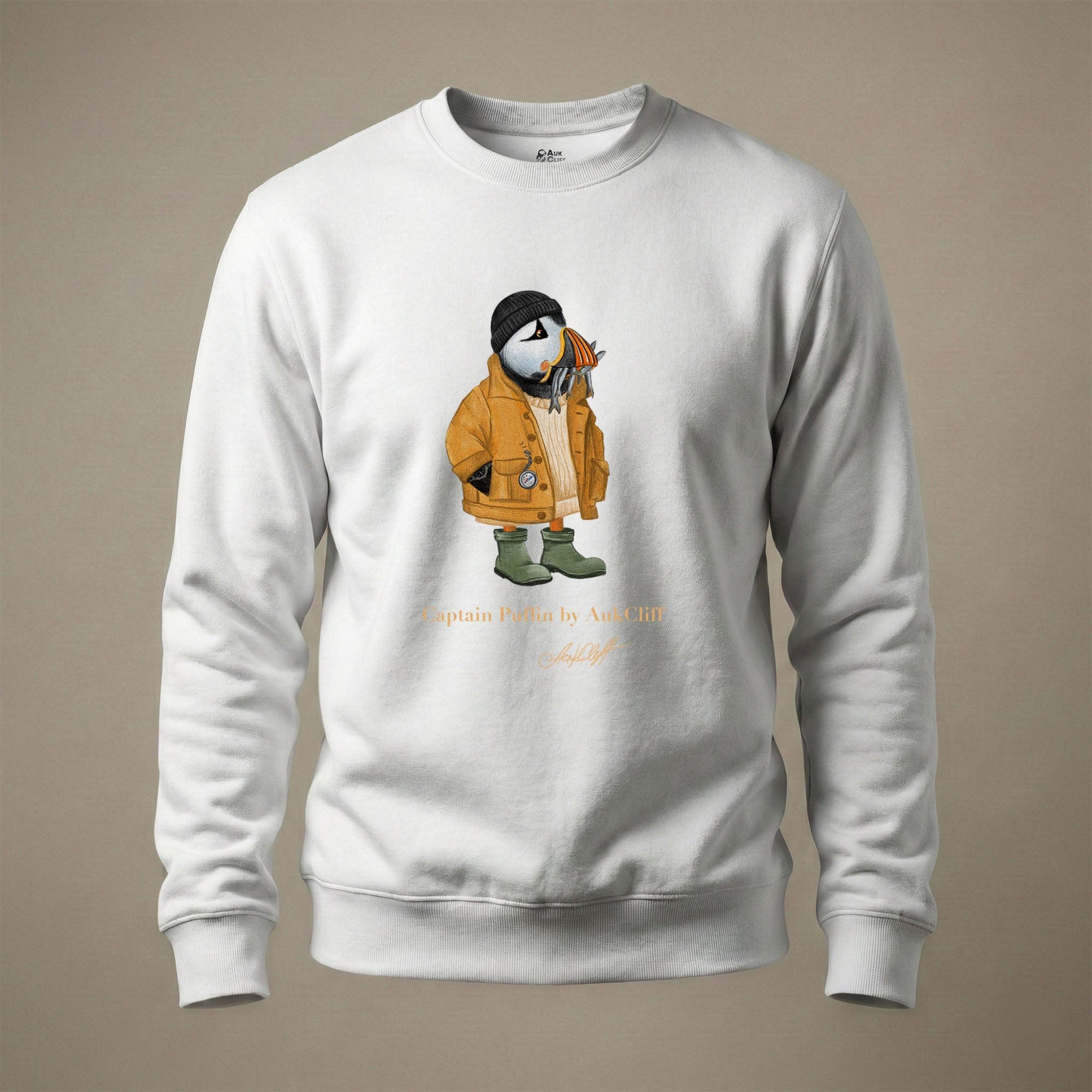 AukCliff Captain Puffin Sweatshirt White / S Captain Puffin™ Sailor “Catch of the Day” Sweatshirt