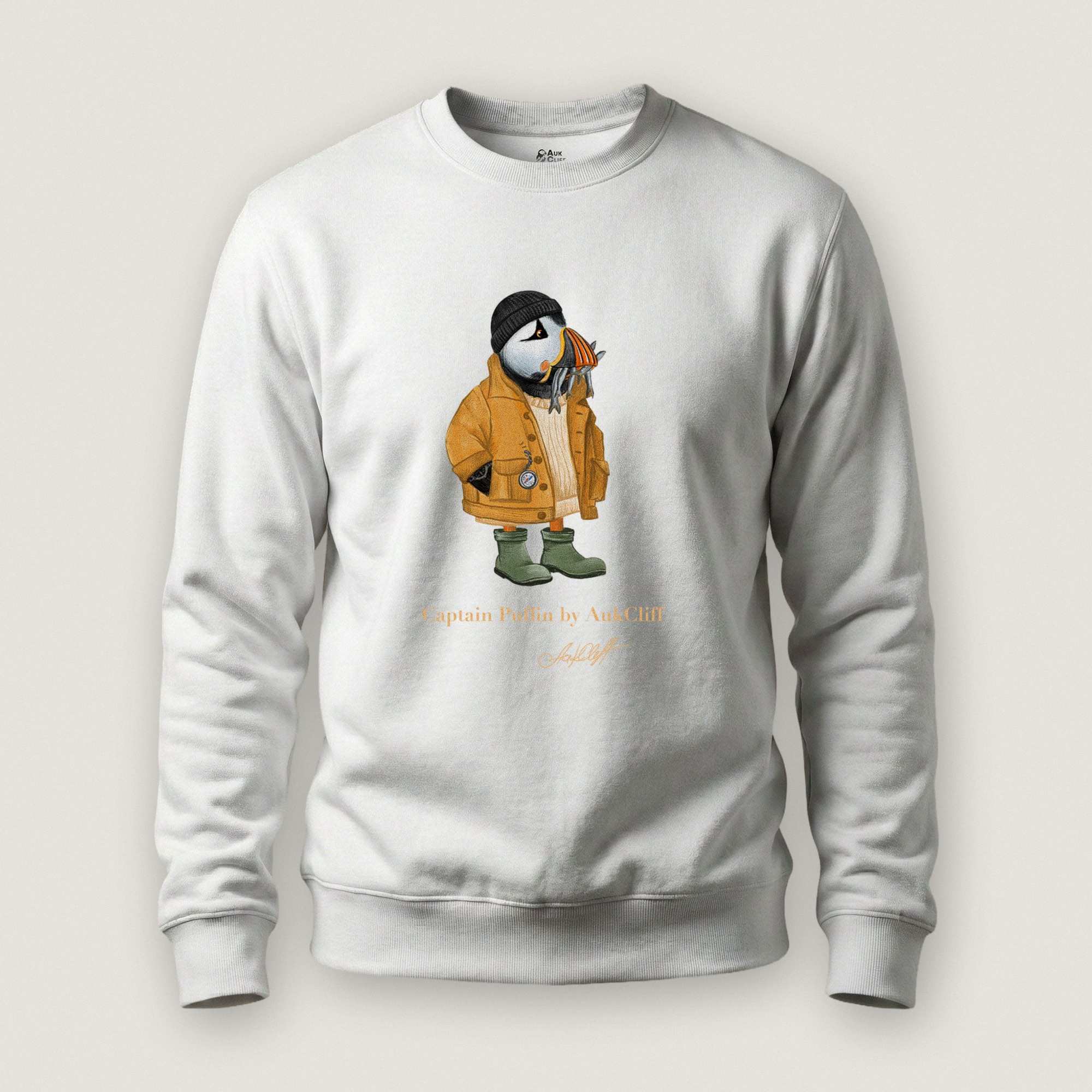 AukCliff Captain Puffin Sweatshirt White / S Captain Puffin™ Sailor “Catch of the Day” Sweatshirt