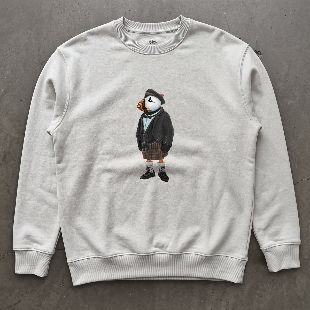 AukCliff® Captain Puffin Sweatshirt White / S Captain Puffin™ Scottish Heritage Sweatshirt