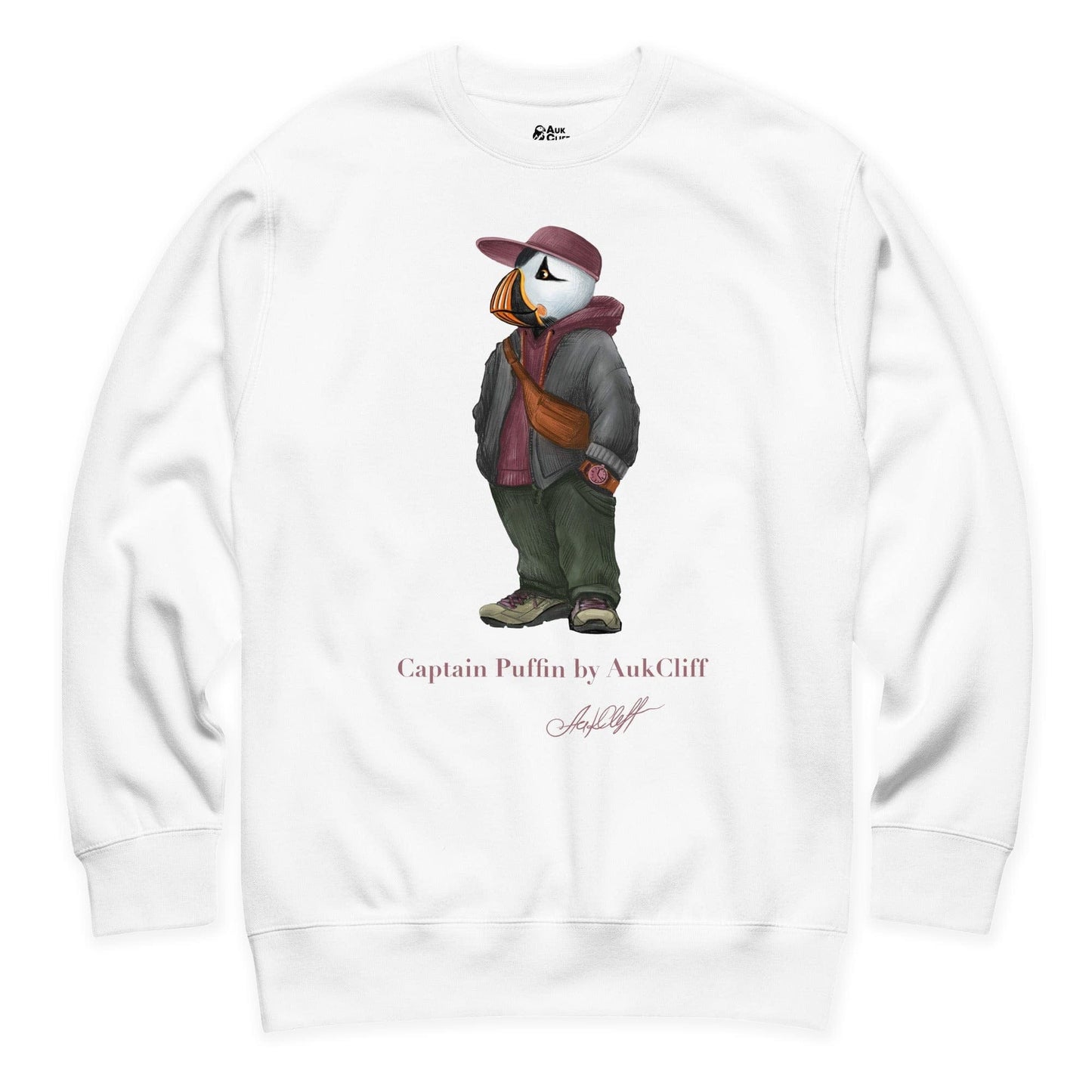 AukCliff Captain Puffin Sweatshirt White / S Captain Puffin™ “Streetwear Scout” Sweatshirt
