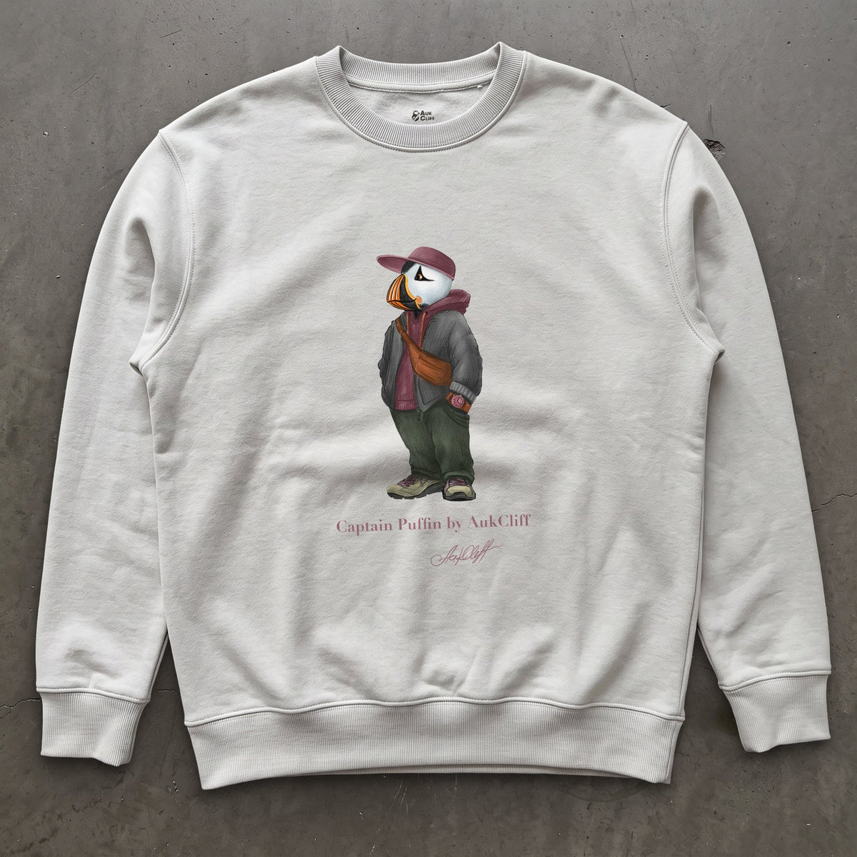 AukCliff Captain Puffin Sweatshirt White / S Captain Puffin™ “Streetwear Scout” Sweatshirt