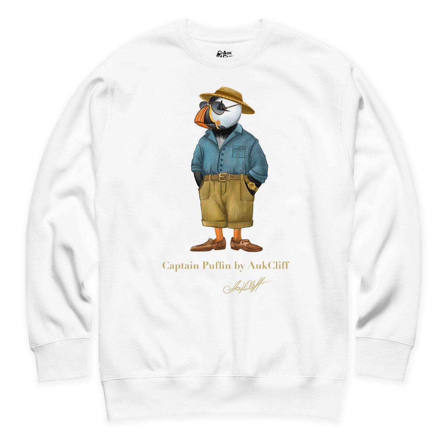AukCliff Captain Puffin Sweatshirt White / S Captain Puffin “Summer Scout” Sweatshirt
