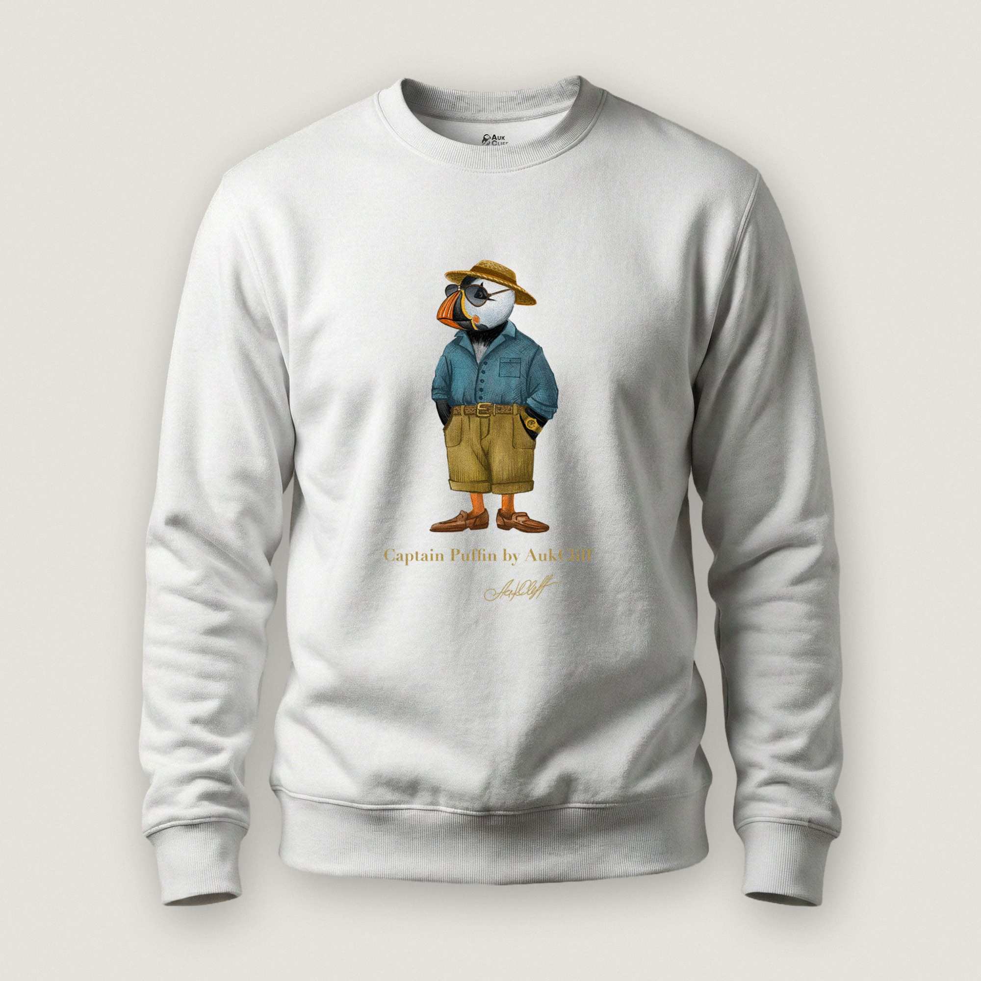 AukCliff Captain Puffin Sweatshirt White / S Captain Puffin™ “Summer Scout” Sweatshirt
