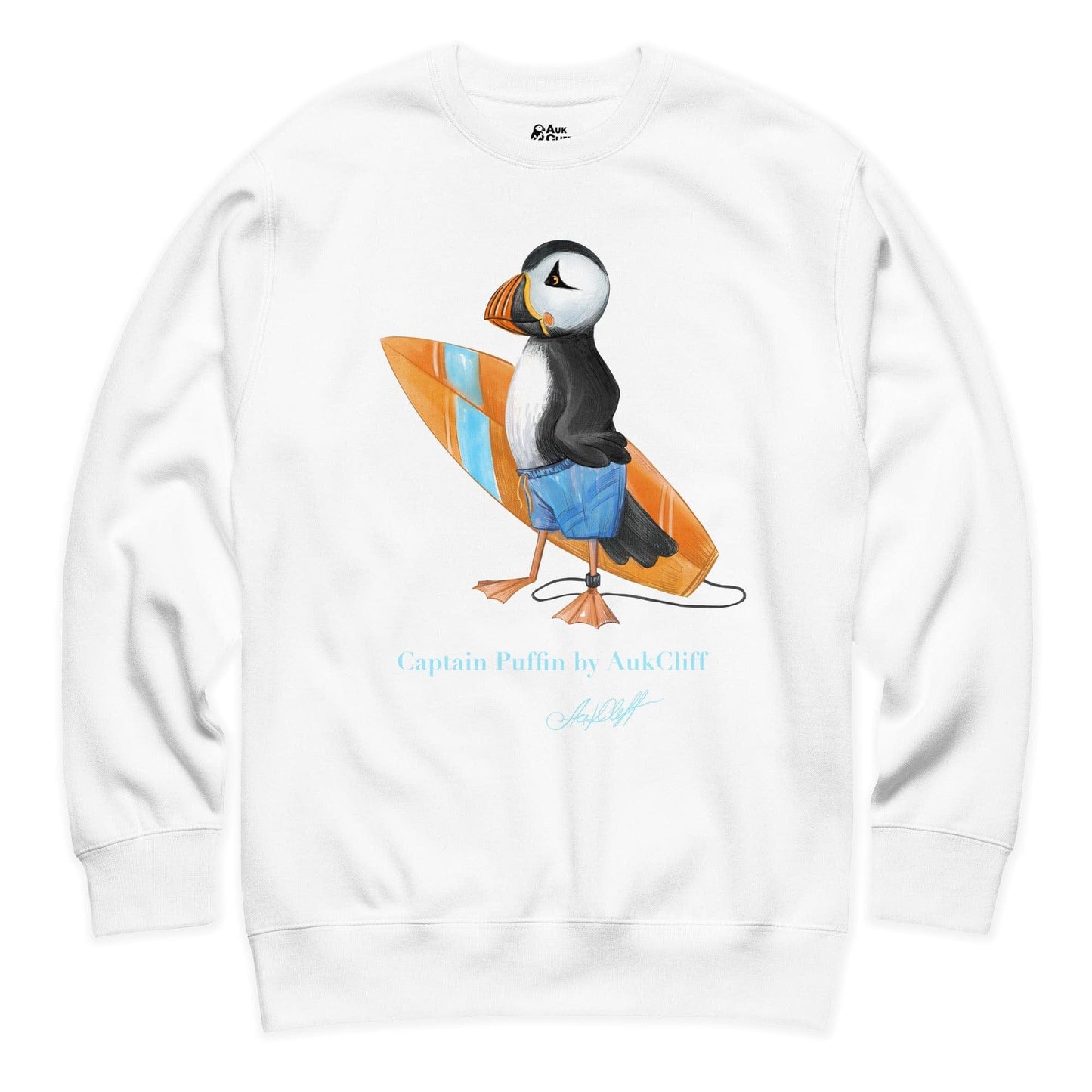 AukCliff Captain Puffin Sweatshirt White / S Captain Puffin™ Surfer Sweatshirt