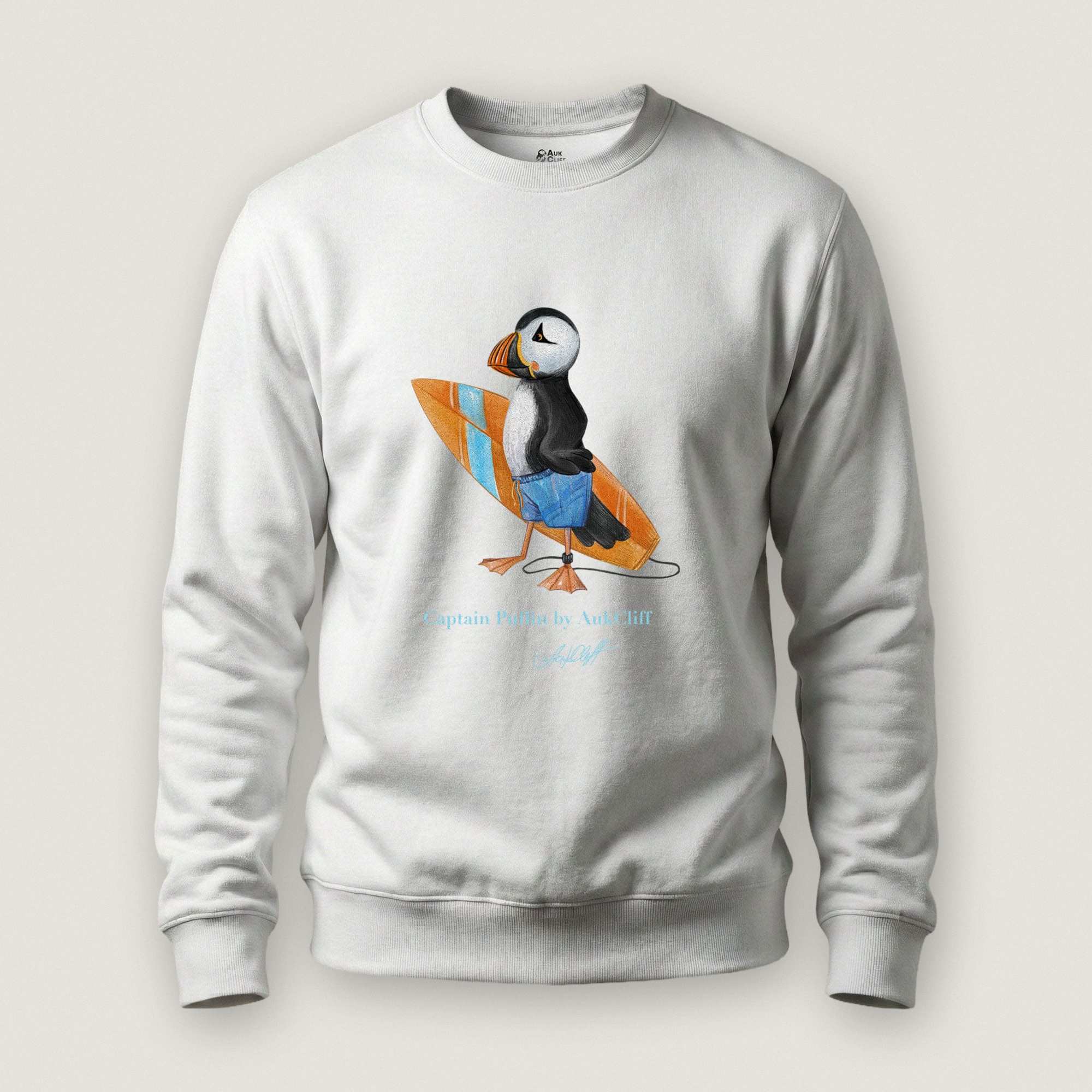 AukCliff Captain Puffin Sweatshirt White / S Captain Puffin™ Surfer Sweatshirt