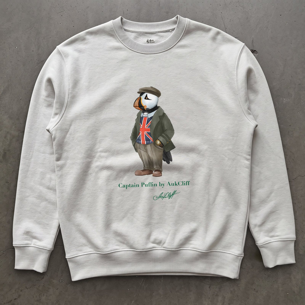 AukCliff Captain Puffin Sweatshirt White / S Captain Puffin™ “The British Explorer” Sweatshirt