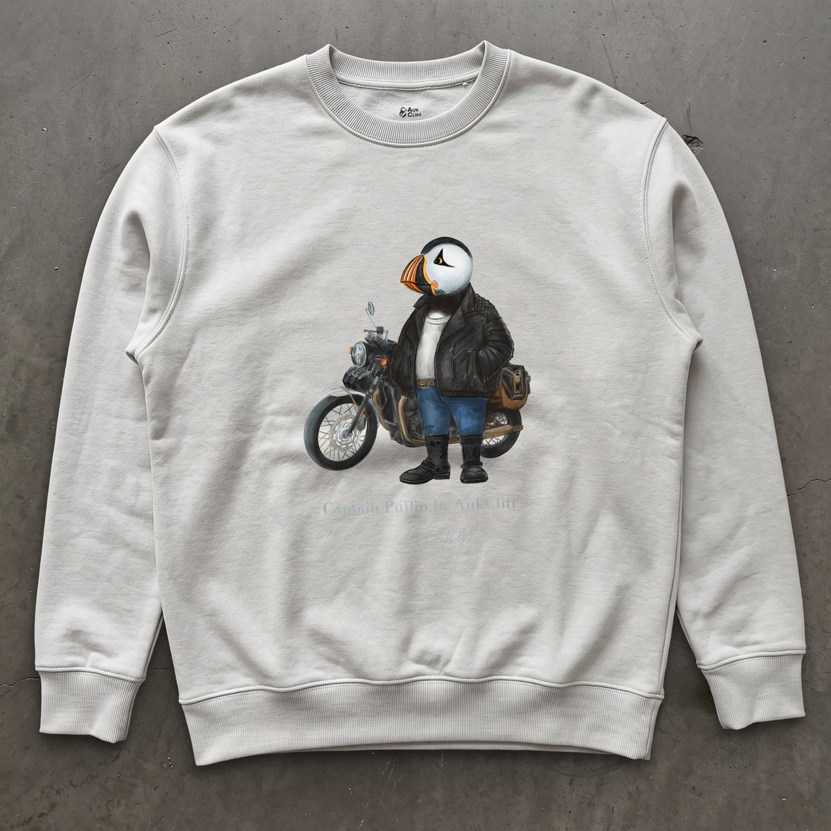 AukCliff Captain Puffin Sweatshirt White / S Captain Puffin™ “The Café Racer” Sweatshirt