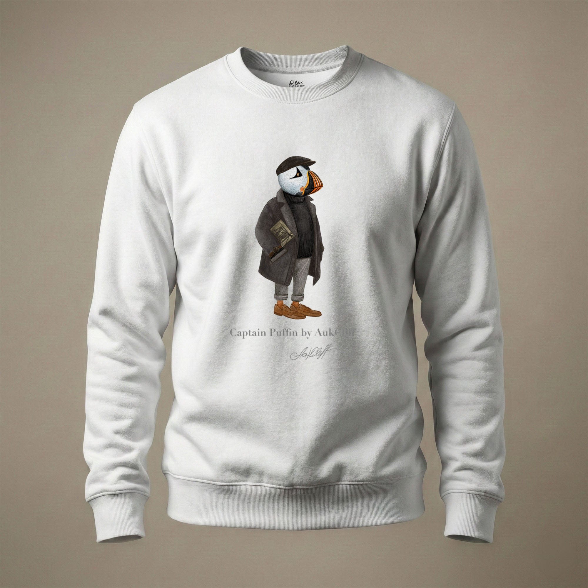 AukCliff Captain Puffin Sweatshirt White / S Captain Puffin™ “The Curator” Sweatshirt