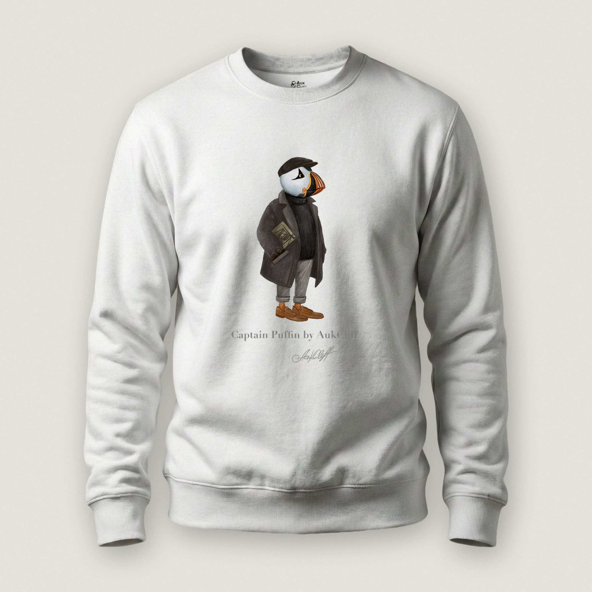 AukCliff Captain Puffin Sweatshirt White / S Captain Puffin™ “The Curator” Sweatshirt