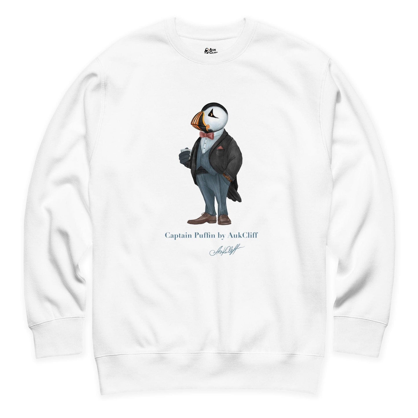 AukCliff Captain Puffin Sweatshirt White / S Captain Puffin™ “The Gentleman Adventurer” Sweatshirt