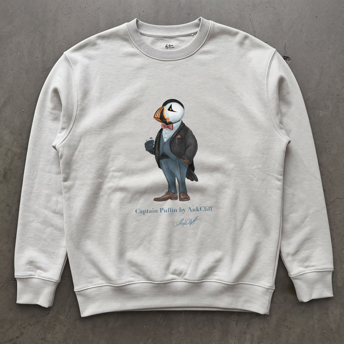 AukCliff Captain Puffin Sweatshirt White / S Captain Puffin™ “The Gentleman Adventurer” Sweatshirt