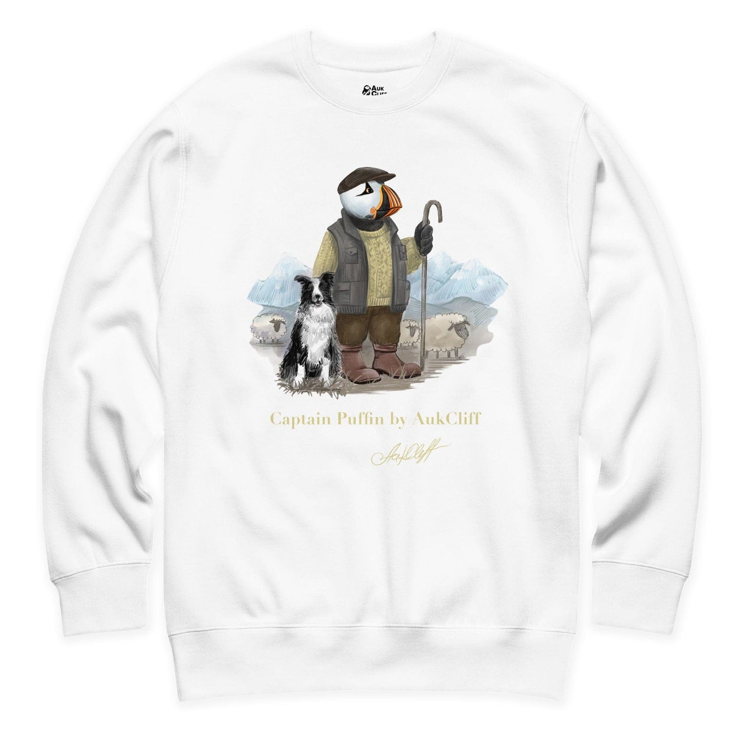 AukCliff Captain Puffin Sweatshirt White / S Captain Puffin™ “The Merino Farmer” Sweatshirt