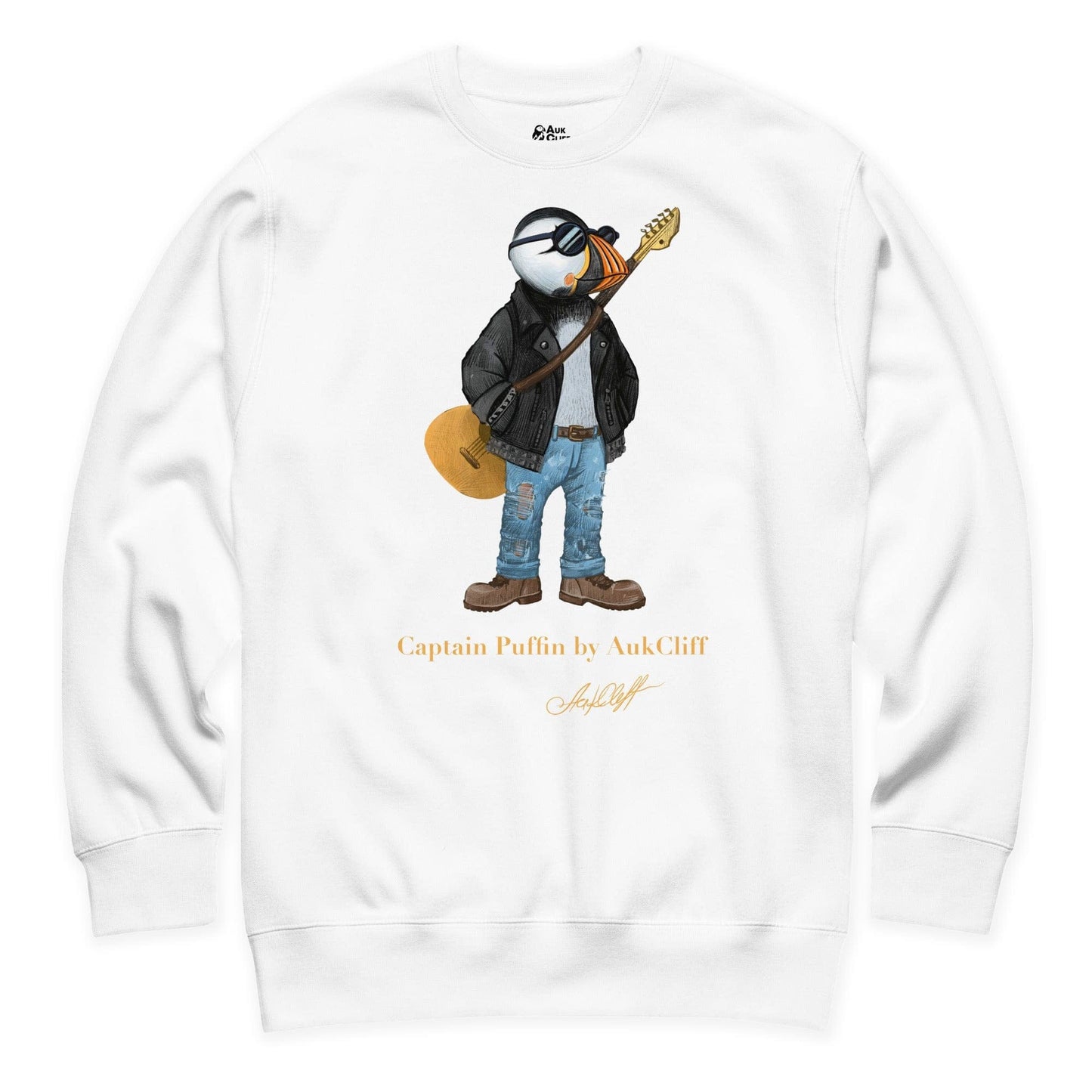 AukCliff Captain Puffin Sweatshirt White / S Captain Puffin™ “The Rock Band Rebel” Sweatshirt
