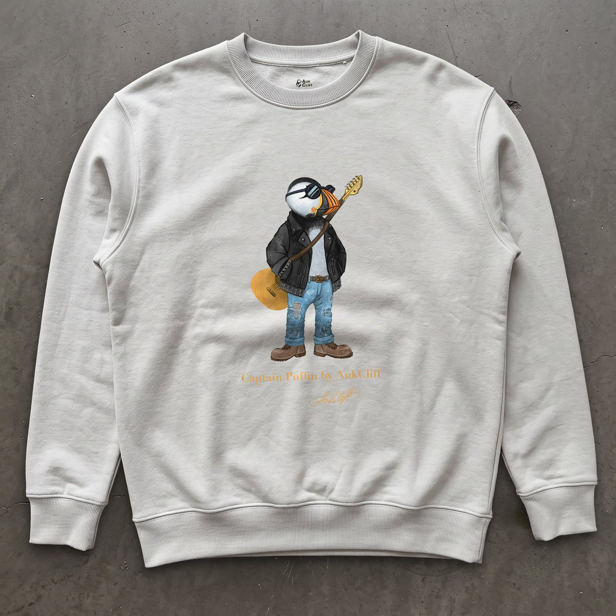 AukCliff Captain Puffin Sweatshirt White / S Captain Puffin™ “The Rock Band Rebel” Sweatshirt