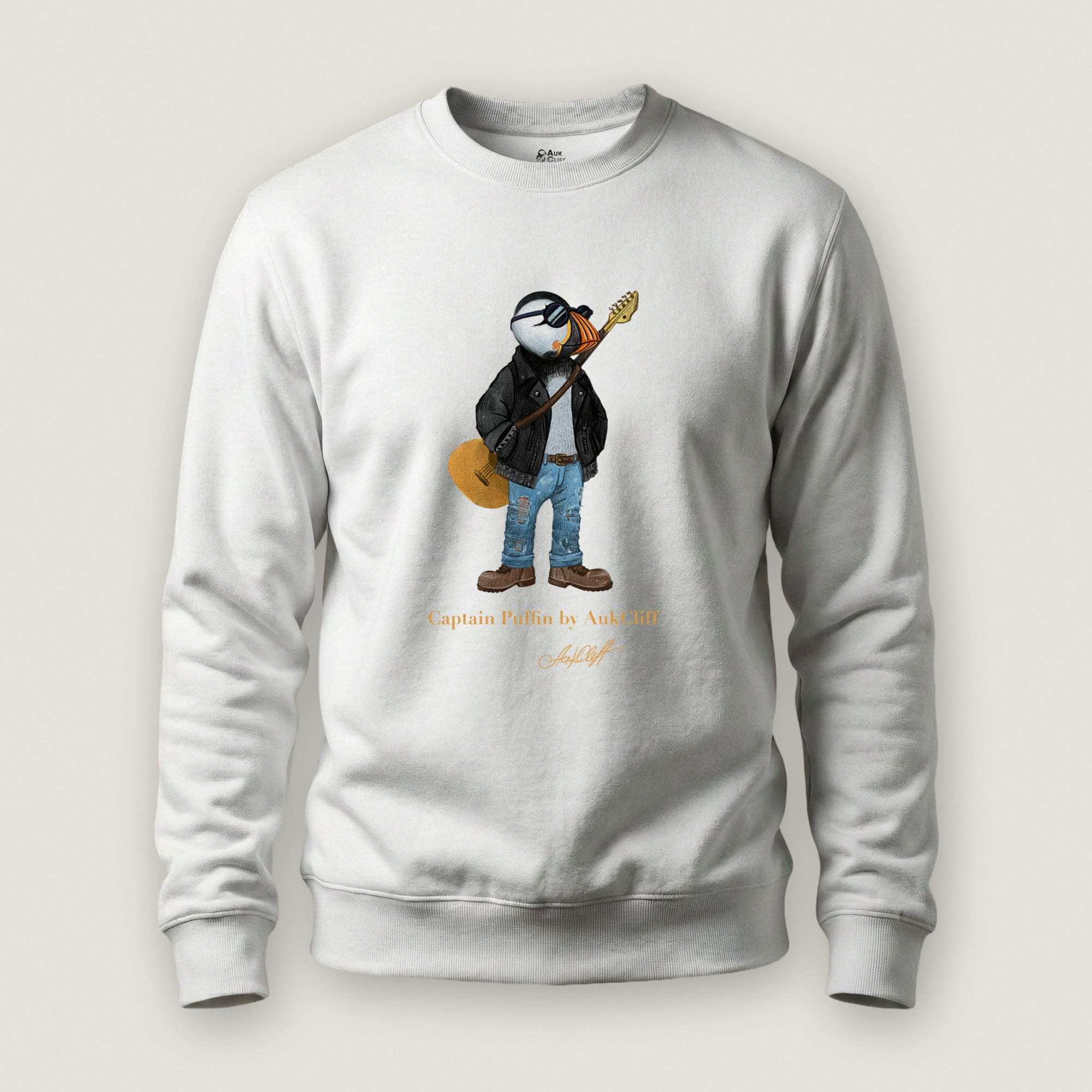 AukCliff Captain Puffin Sweatshirt White / S Captain Puffin™ “The Rock Band Rebel” Sweatshirt