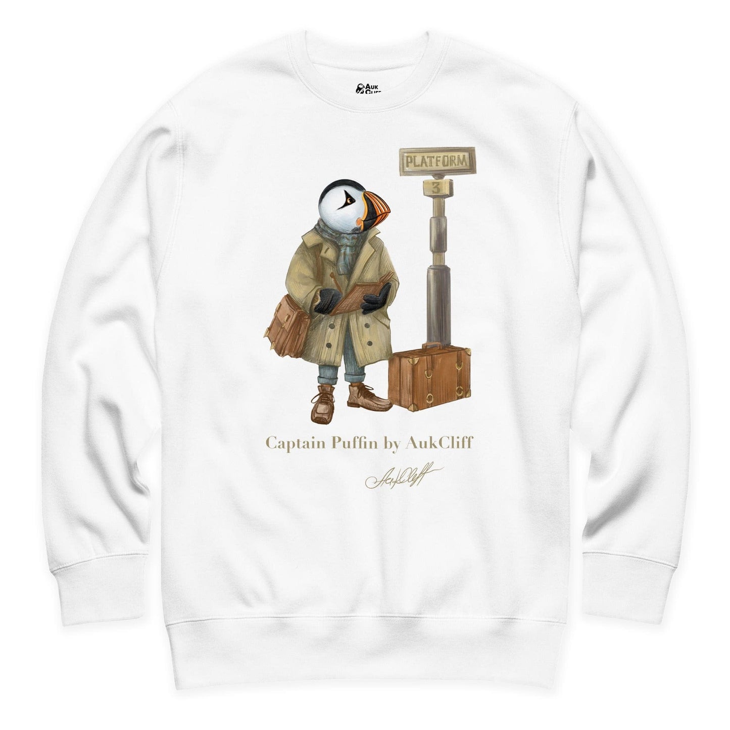 AukCliff Captain Puffin Sweatshirt White / S Captain Puffin™ “The Storyteller” Sweatshirt