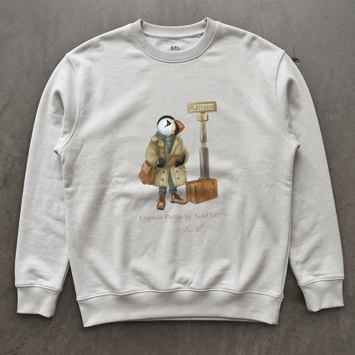 AukCliff Captain Puffin Sweatshirt White / S Captain Puffin™ “The Storyteller” Sweatshirt