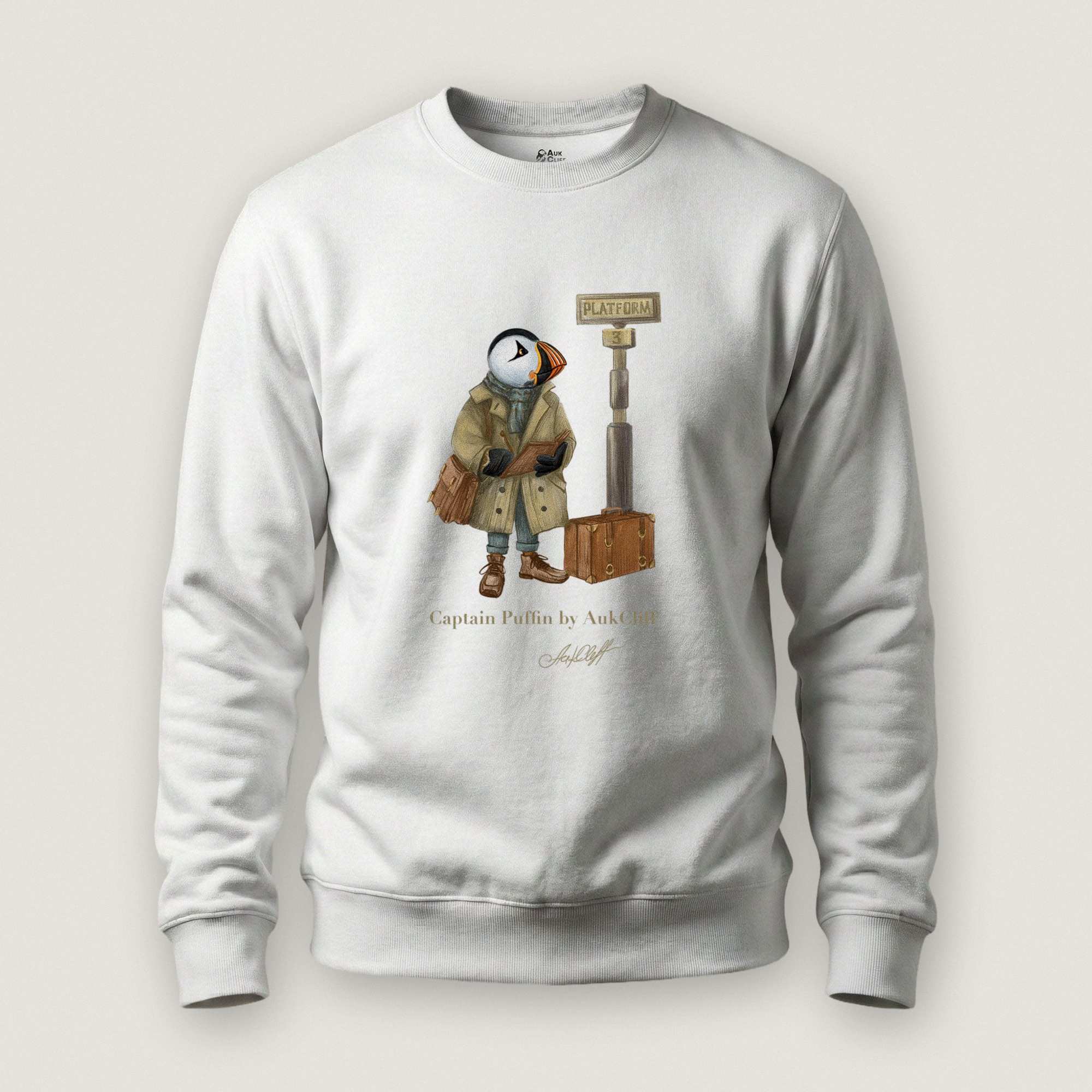 AukCliff Captain Puffin Sweatshirt White / S Captain Puffin™ “The Storyteller” Sweatshirt