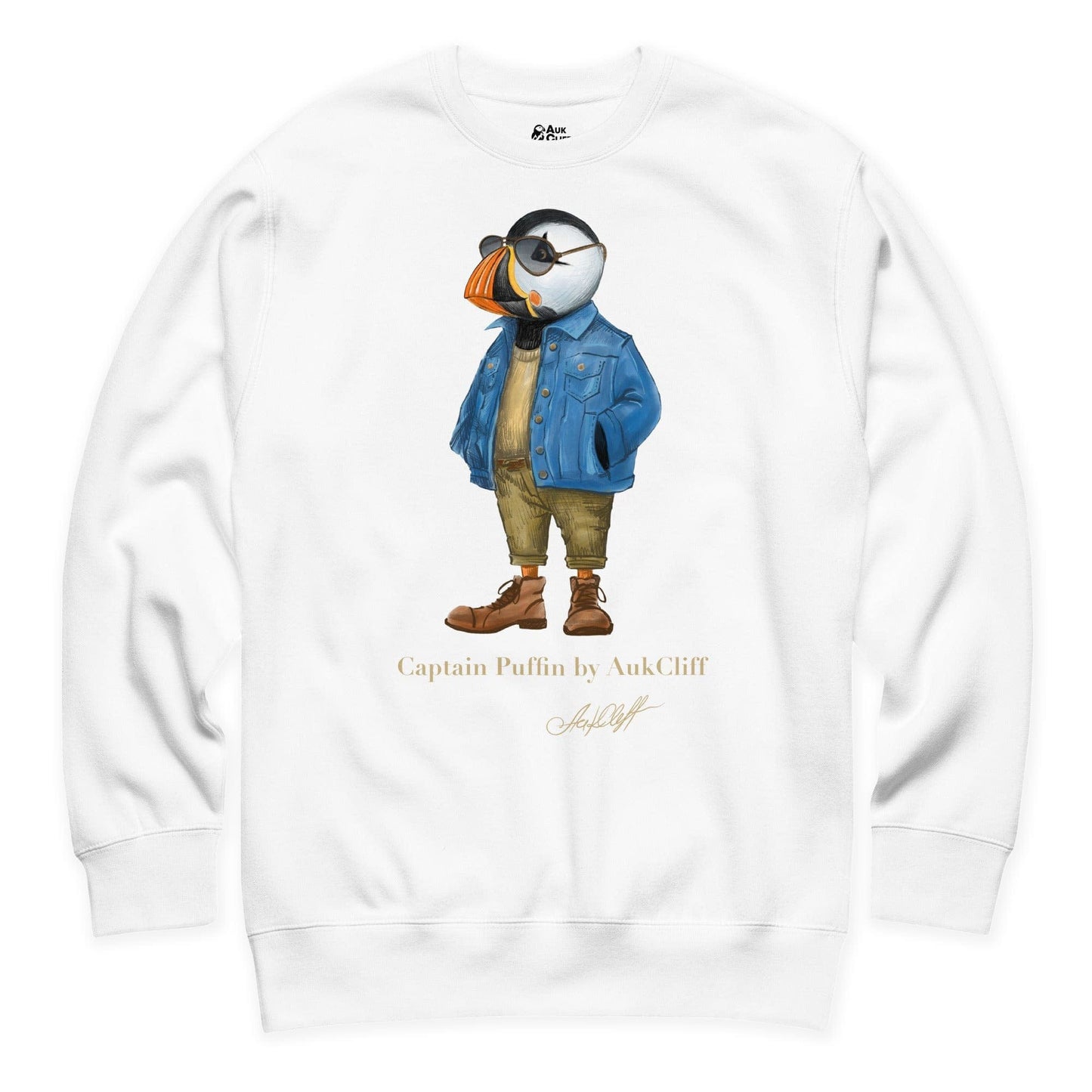 AukCliff Captain Puffin Sweatshirt White / S Captain Puffin™ “The Wanderer” Sweatshirt