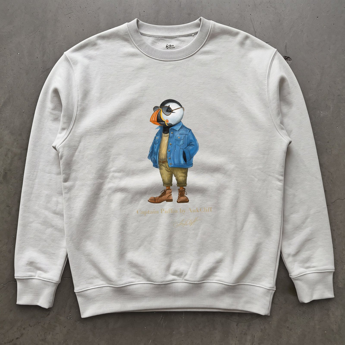 AukCliff Captain Puffin Sweatshirt White / S Captain Puffin™ “The Wanderer” Sweatshirt