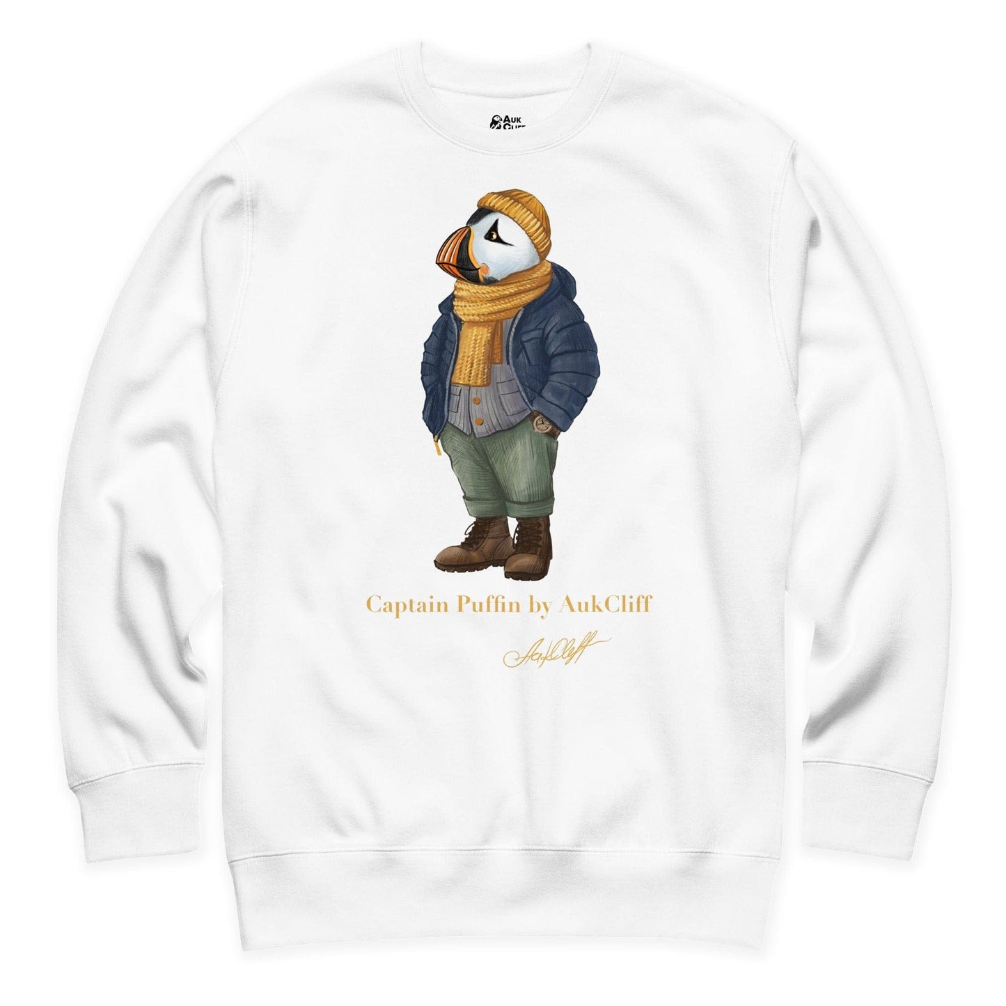 AukCliff Captain Puffin Sweatshirt White / S Captain Puffin™ “The Winter Wanderer” Sweatshirt