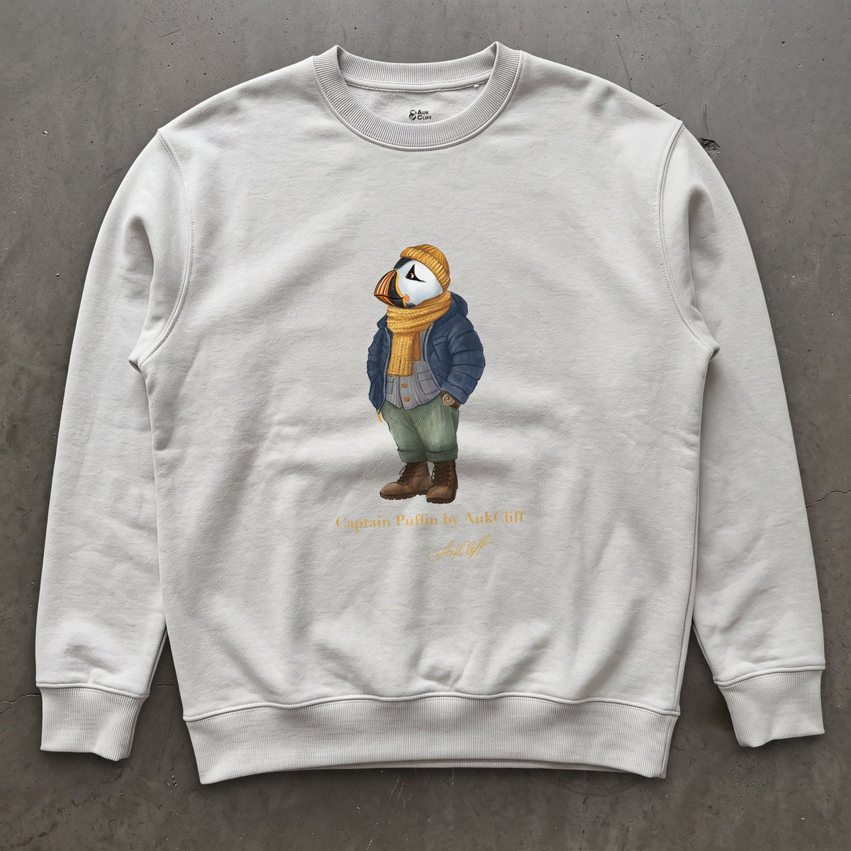 AukCliff Captain Puffin Sweatshirt White / S Captain Puffin™ “The Winter Wanderer” Sweatshirt