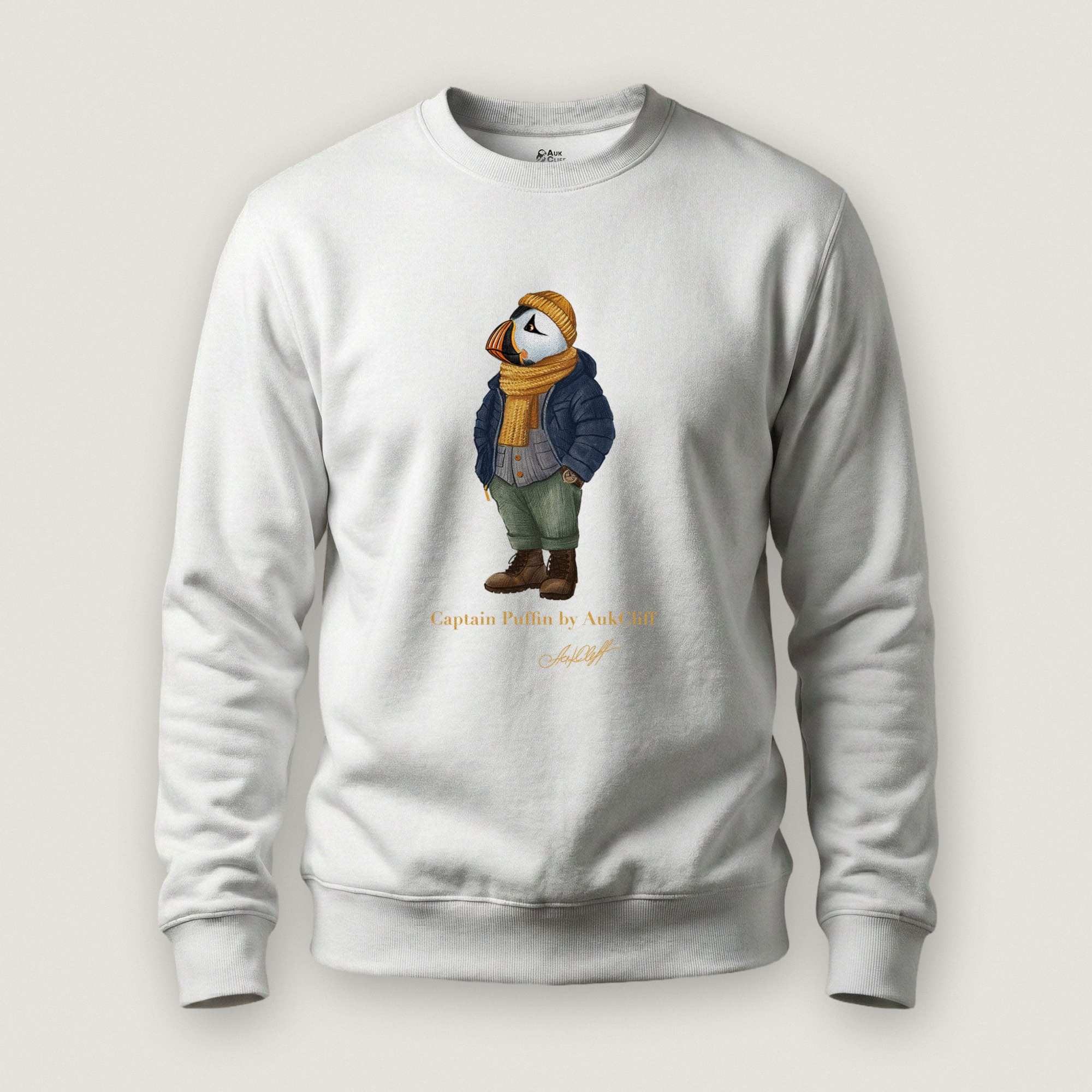 AukCliff Captain Puffin Sweatshirt White / S Captain Puffin™ “The Winter Wanderer” Sweatshirt