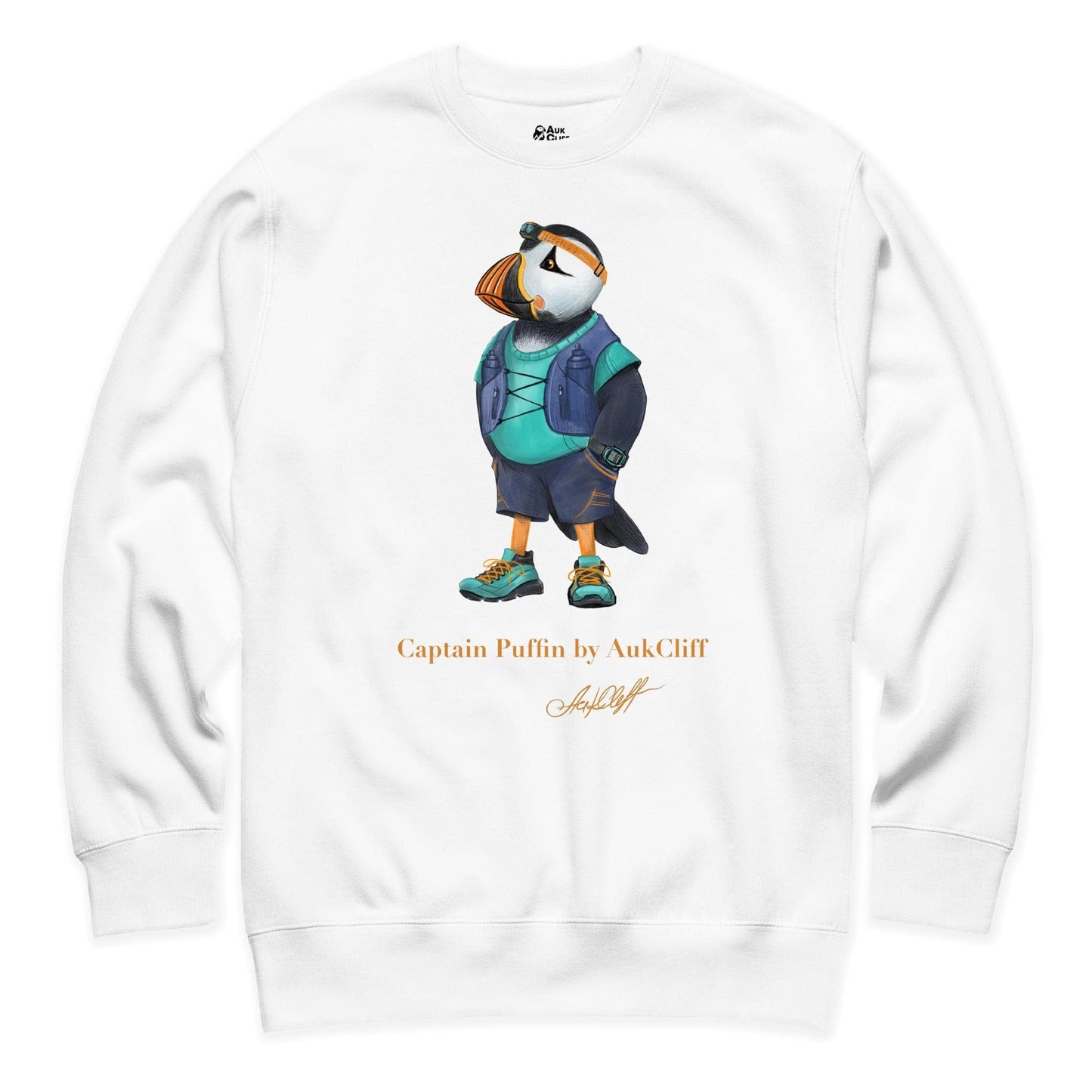 AukCliff Captain Puffin Sweatshirt White / S Captain Puffin™ Trail Runner Sweatshirt