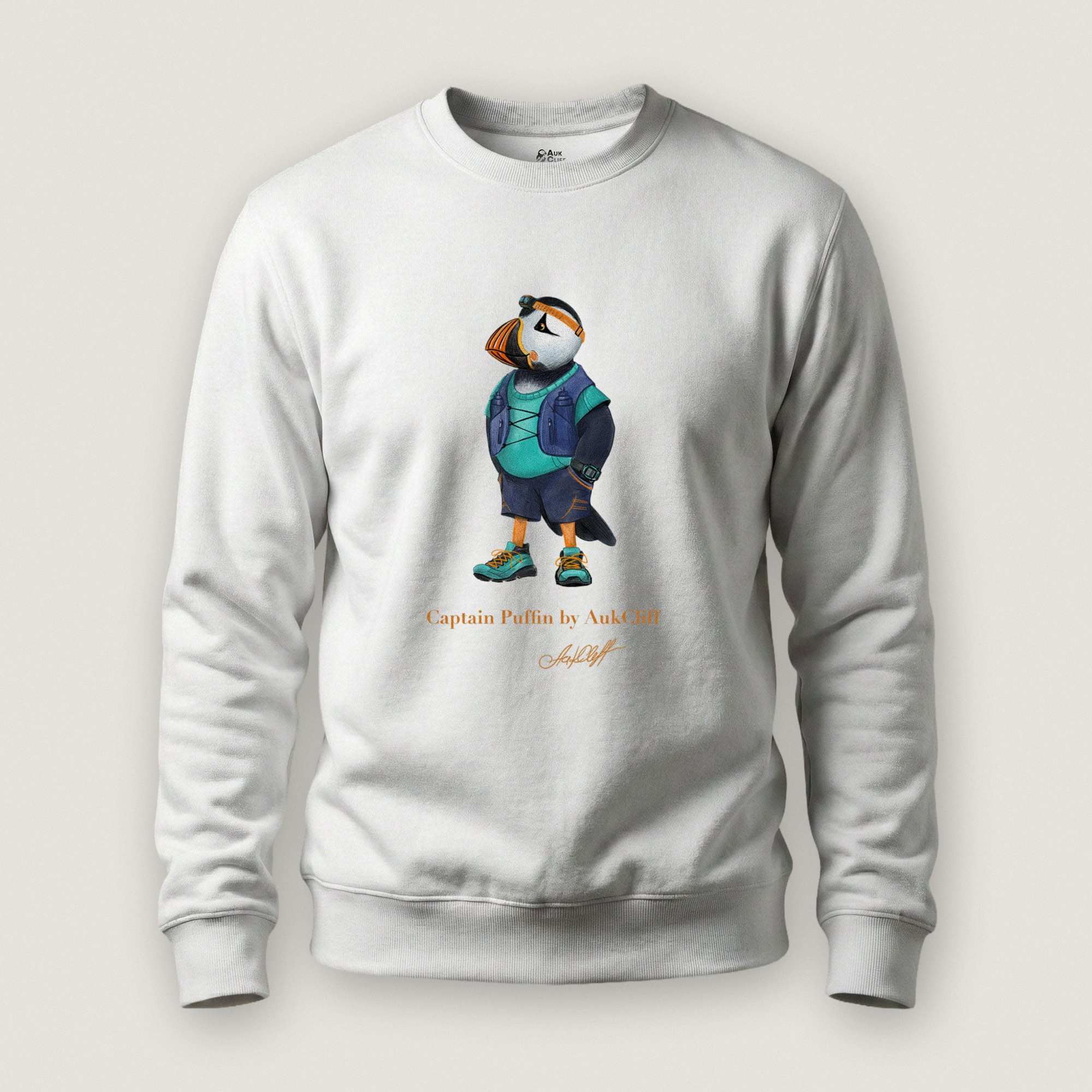 AukCliff Captain Puffin Sweatshirt White / S Captain Puffin™ Trail Runner Sweatshirt