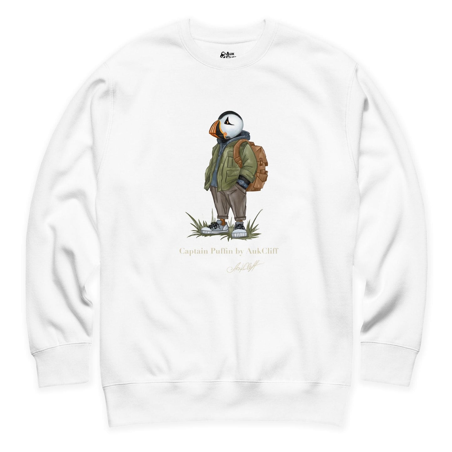 AukCliff® Captain Puffin Sweatshirt White / S Captain Puffin™ “Urban Hiker” Sweatshirt
