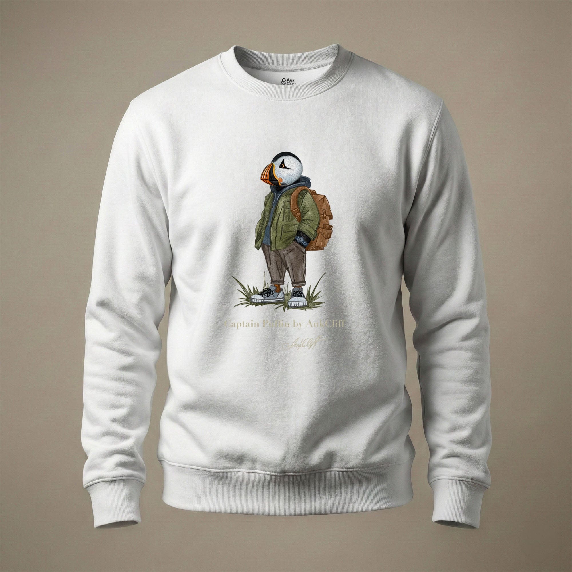 AukCliff® Captain Puffin Sweatshirt White / S Captain Puffin™ “Urban Hiker” Sweatshirt