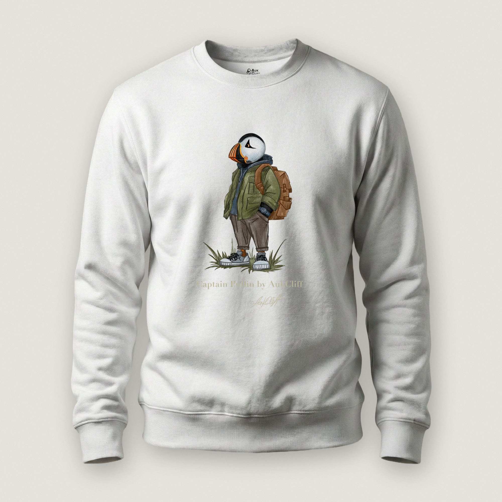 AukCliff® Captain Puffin Sweatshirt White / S Captain Puffin™ “Urban Hiker” Sweatshirt