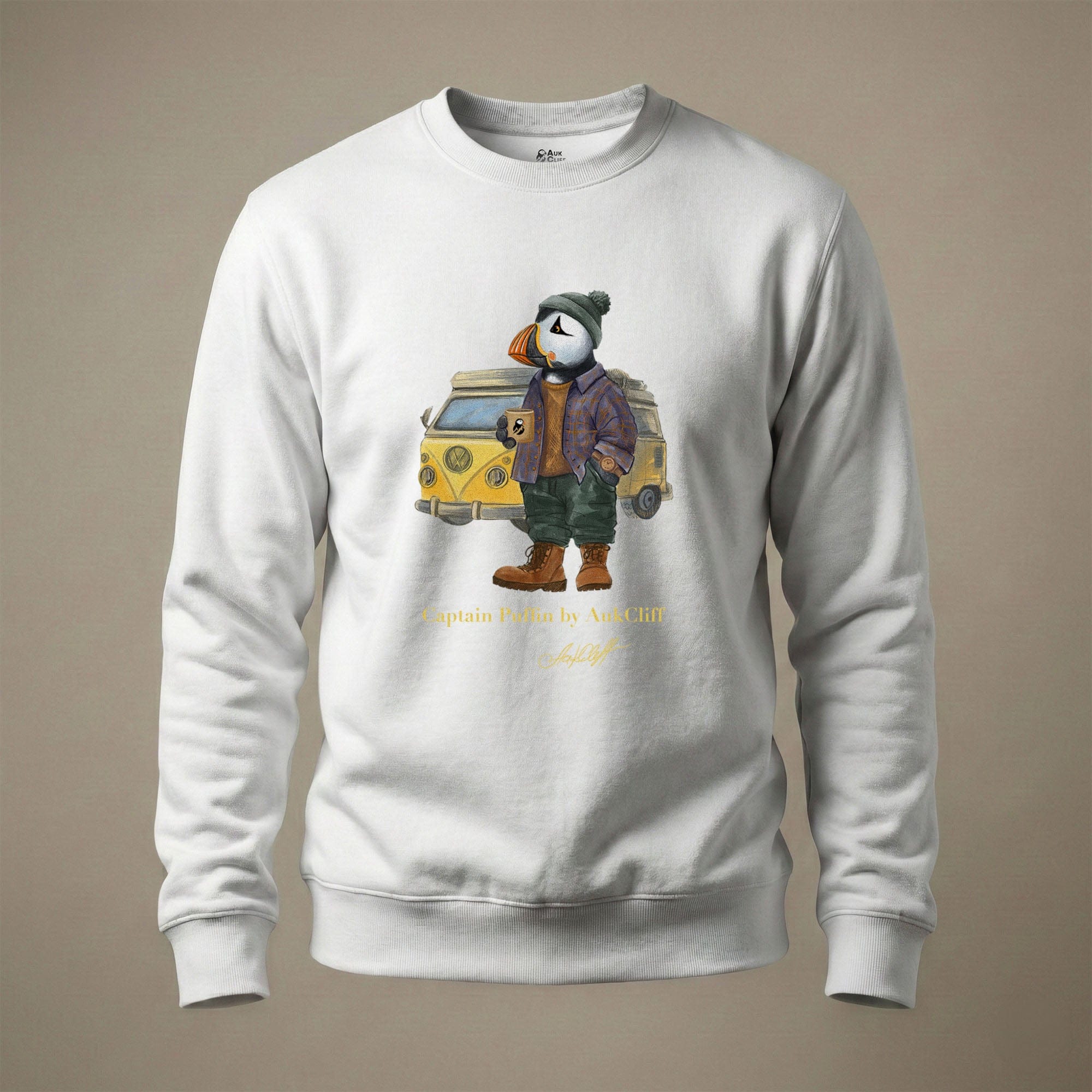 AukCliff Captain Puffin Sweatshirt White / S Captain Puffin™ Van Life Sweatshirt