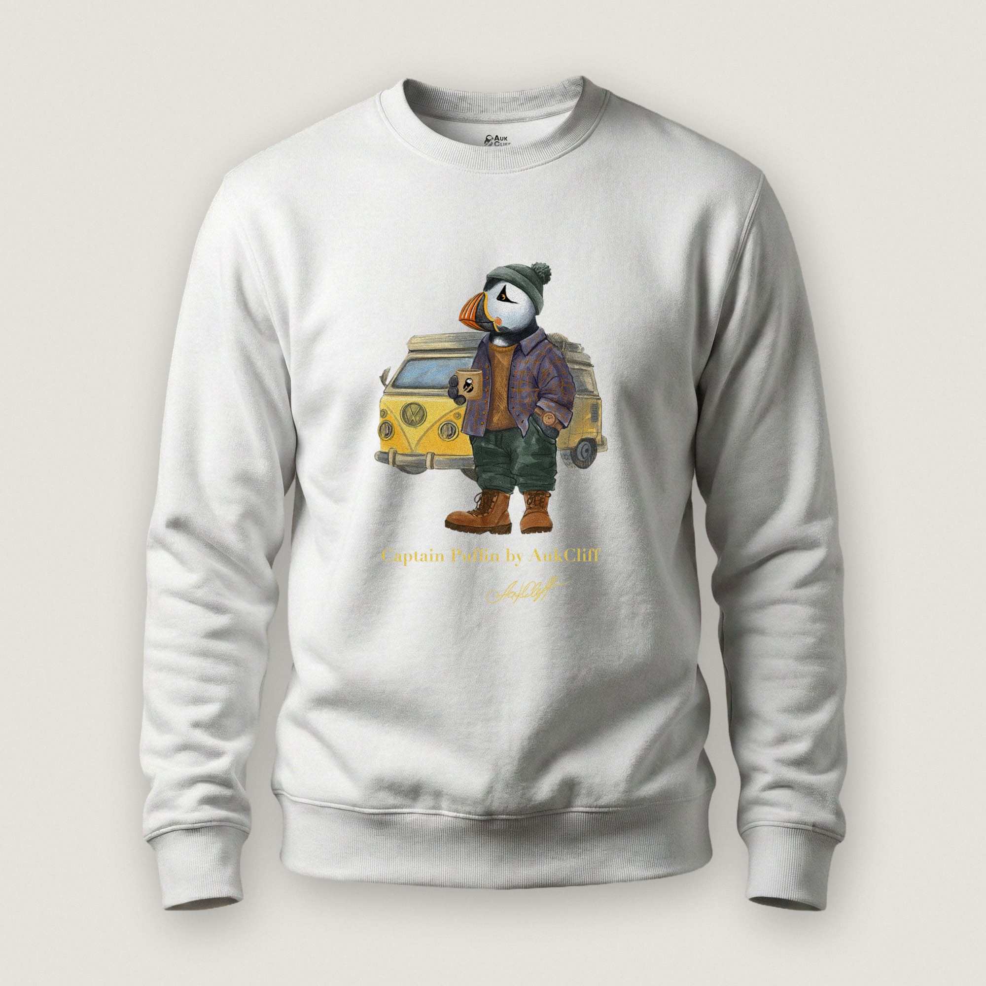 AukCliff Captain Puffin Sweatshirt White / S Captain Puffin™ Van Life Sweatshirt