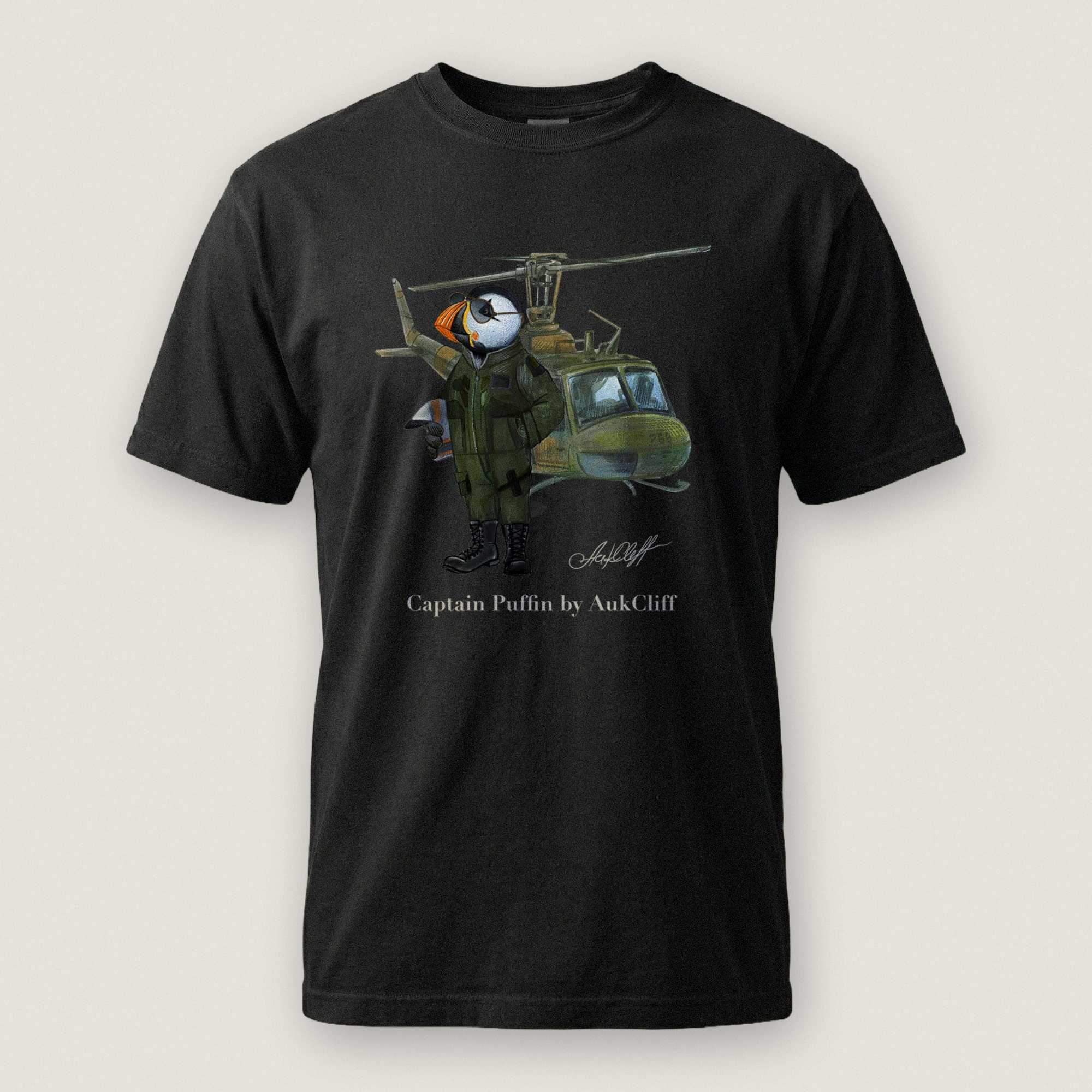 AukCliff® Captain Puffin T-shirt Black / S Captain Puffin™ Airborne Comfort Colors T-Shirt