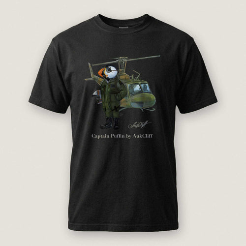 AukCliff® Captain Puffin T-shirt Black / S Captain Puffin™ Airborne Comfort Colors T-Shirt