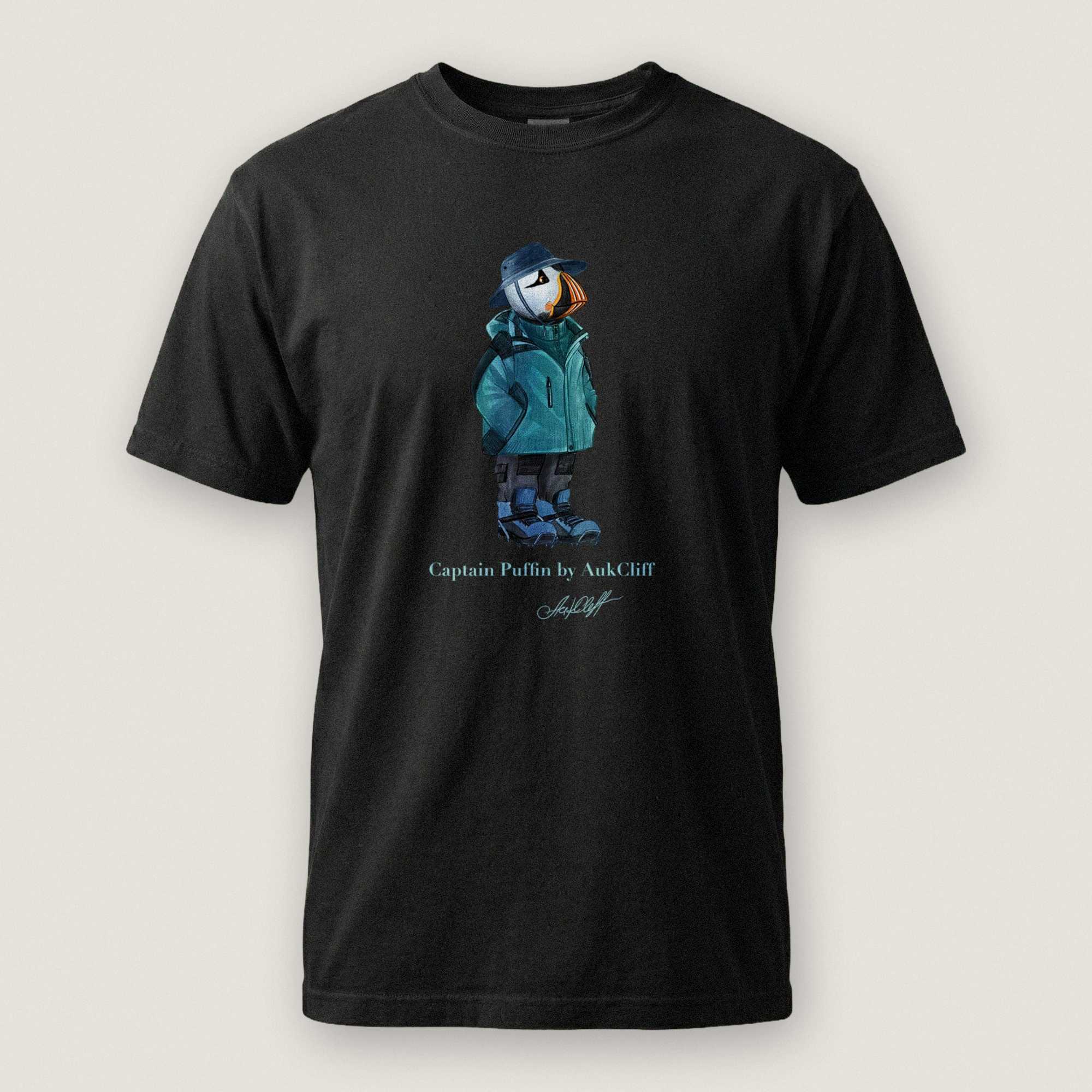 AukCliff® Captain Puffin T-shirt Black / S Captain Puffin “Alpine Wayfarer” Comfort Colors T-Shirt