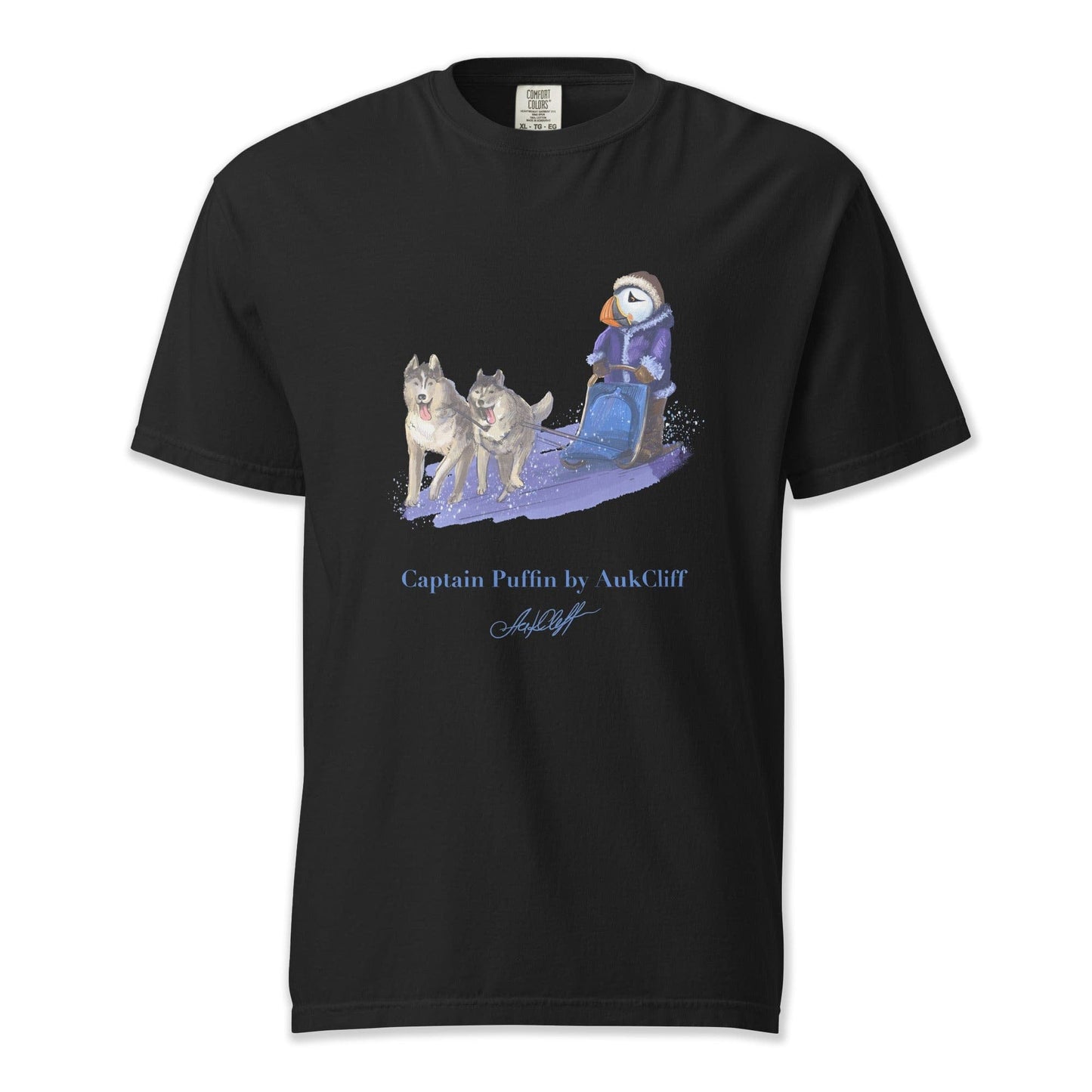 AukCliff Captain Puffin T-shirt Black / S Captain Puffin™ Arctic Dog Sledder T-Shirt