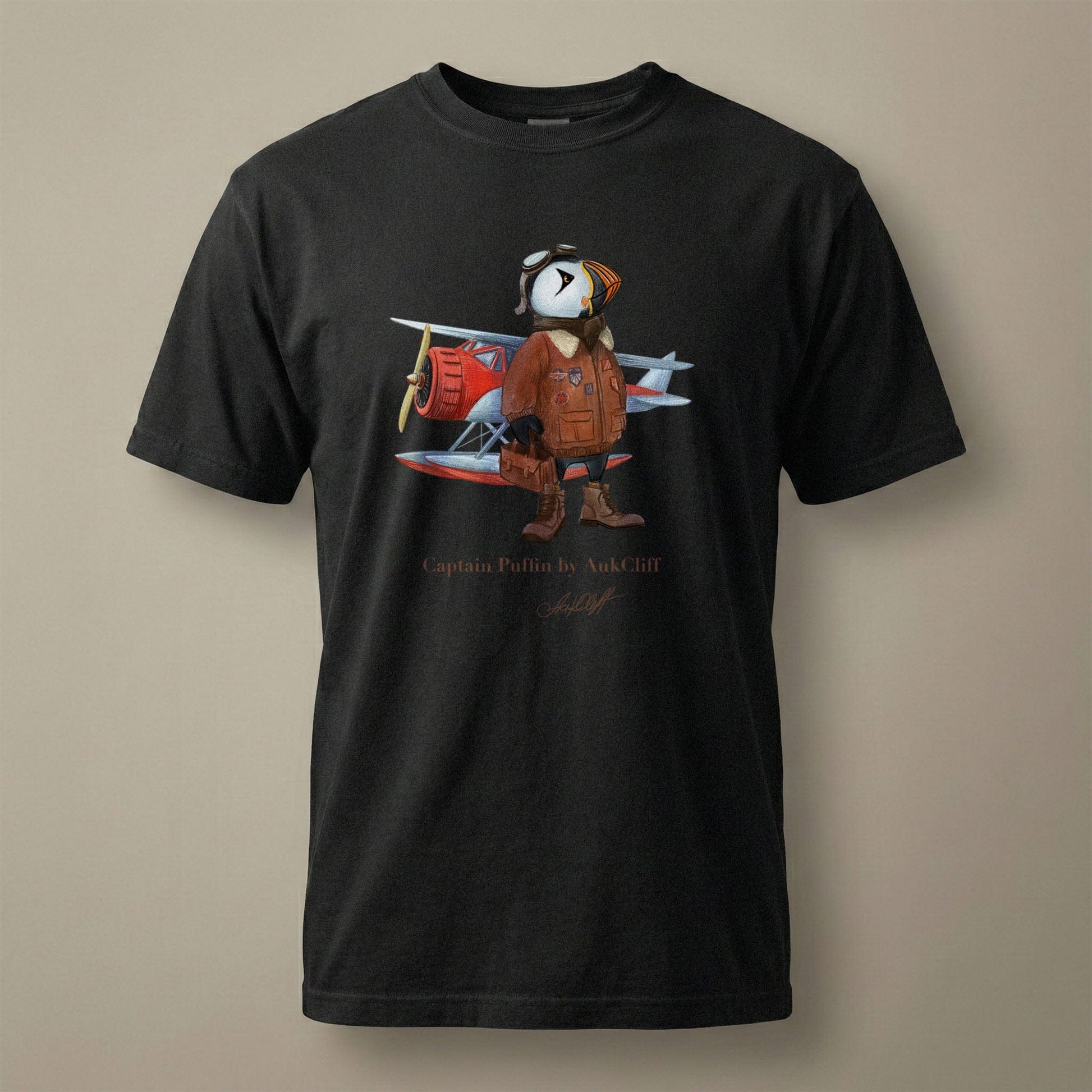 AukCliff Captain Puffin T-shirt Black / S Captain Puffin™ Bush Pilot Comfort Colors T-Shirt