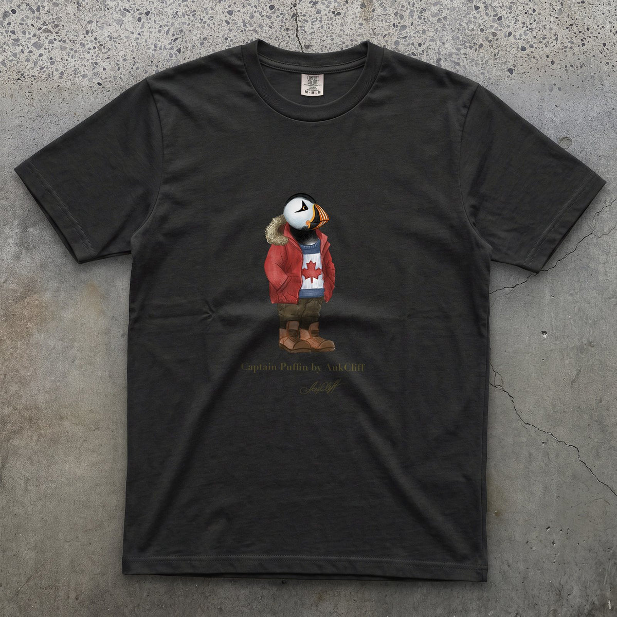AukCliff Captain Puffin T-shirt Black / S Captain Puffin™ “Canada Trailkeeper” Comfort Colors T-Shirt