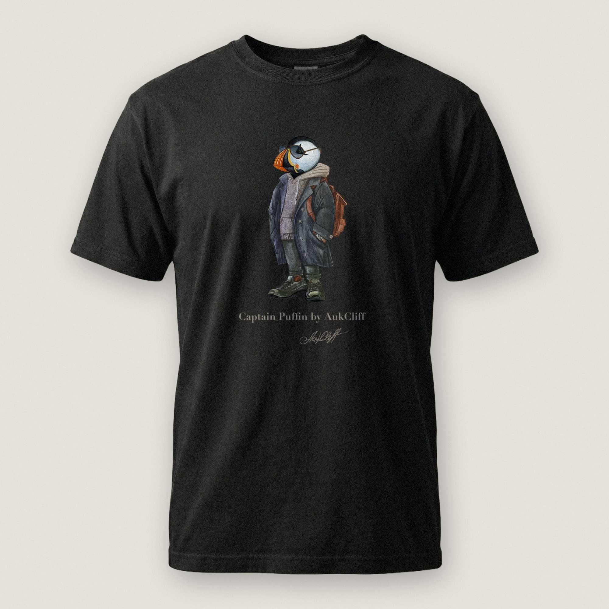 AukCliff® Captain Puffin T-shirt Black / S Captain Puffin™ “City Explorer” Comfort Colors T-Shirt