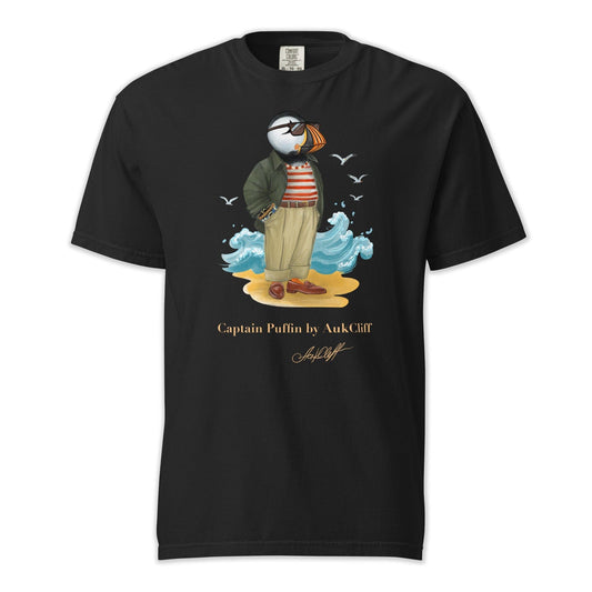 AukCliff Captain Puffin T-shirt Black / S Captain Puffin™ Coastal Wanderer Comfort Colors T-Shirt