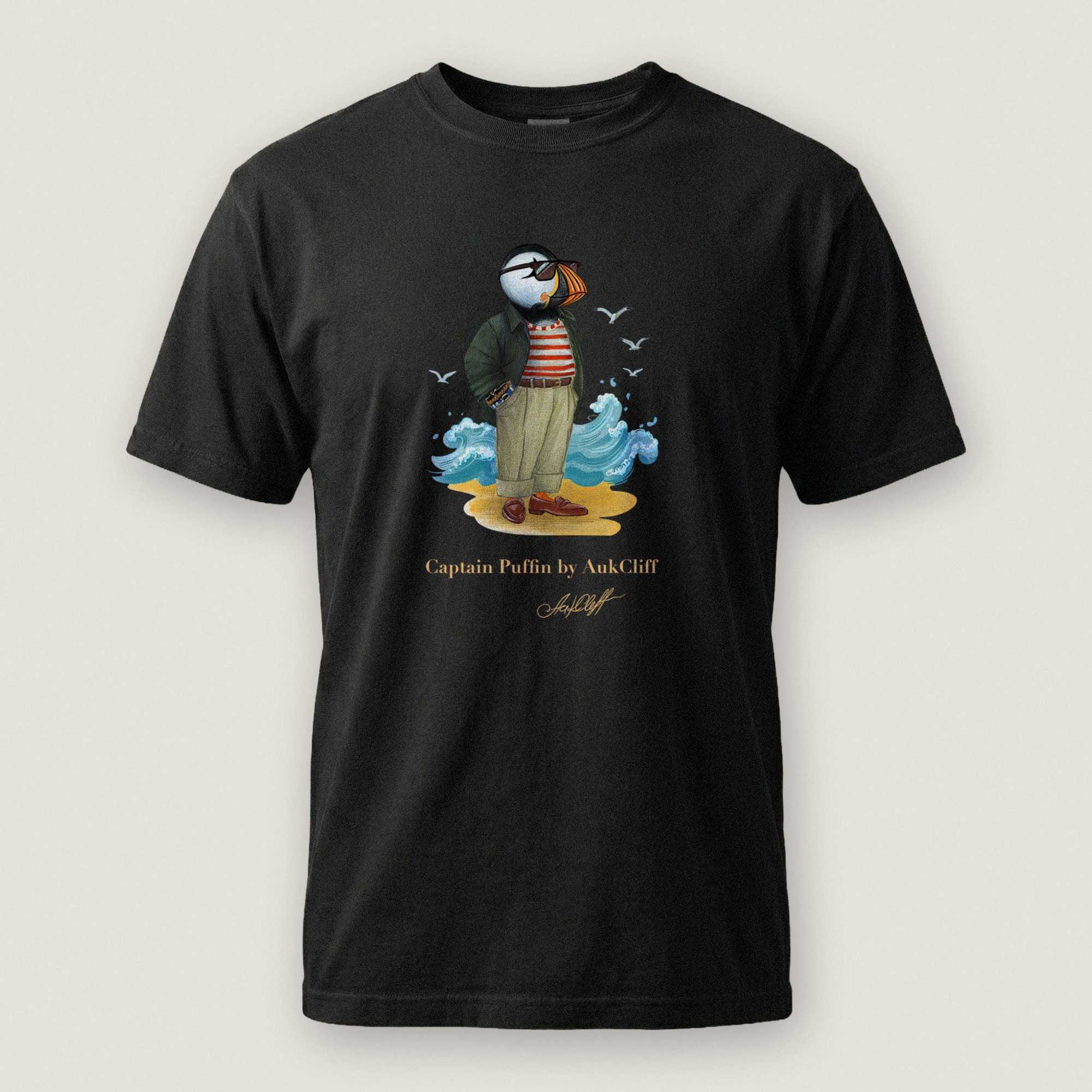AukCliff Captain Puffin T-shirt Black / S Captain Puffin™ Coastal Wanderer Comfort Colors T-Shirt